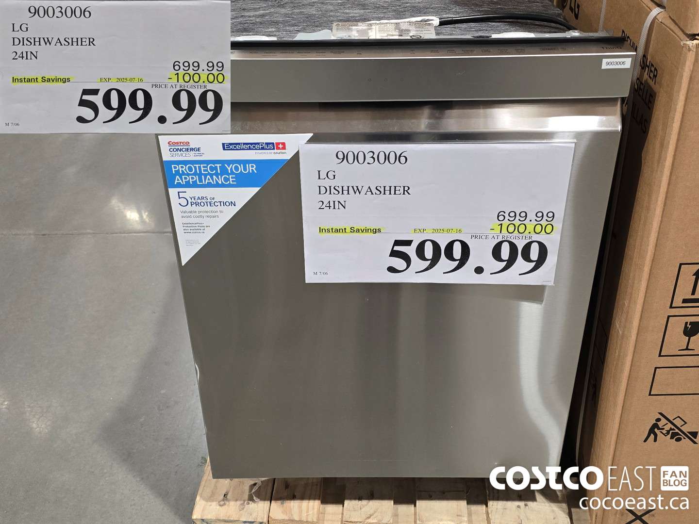9003006 LG DISHWASHER 24IN  ($100.00 INSTANT SAVINGS EXPIRES ON 2025-07-16) $599.99