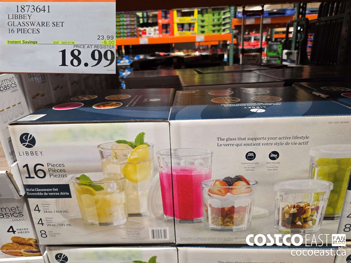 1873641 LIBBEY GLASSWARE SET 16 PIECES ($5.00 INSTANT SAVINGS EXPIRES ON 2025-07-06) $18.99