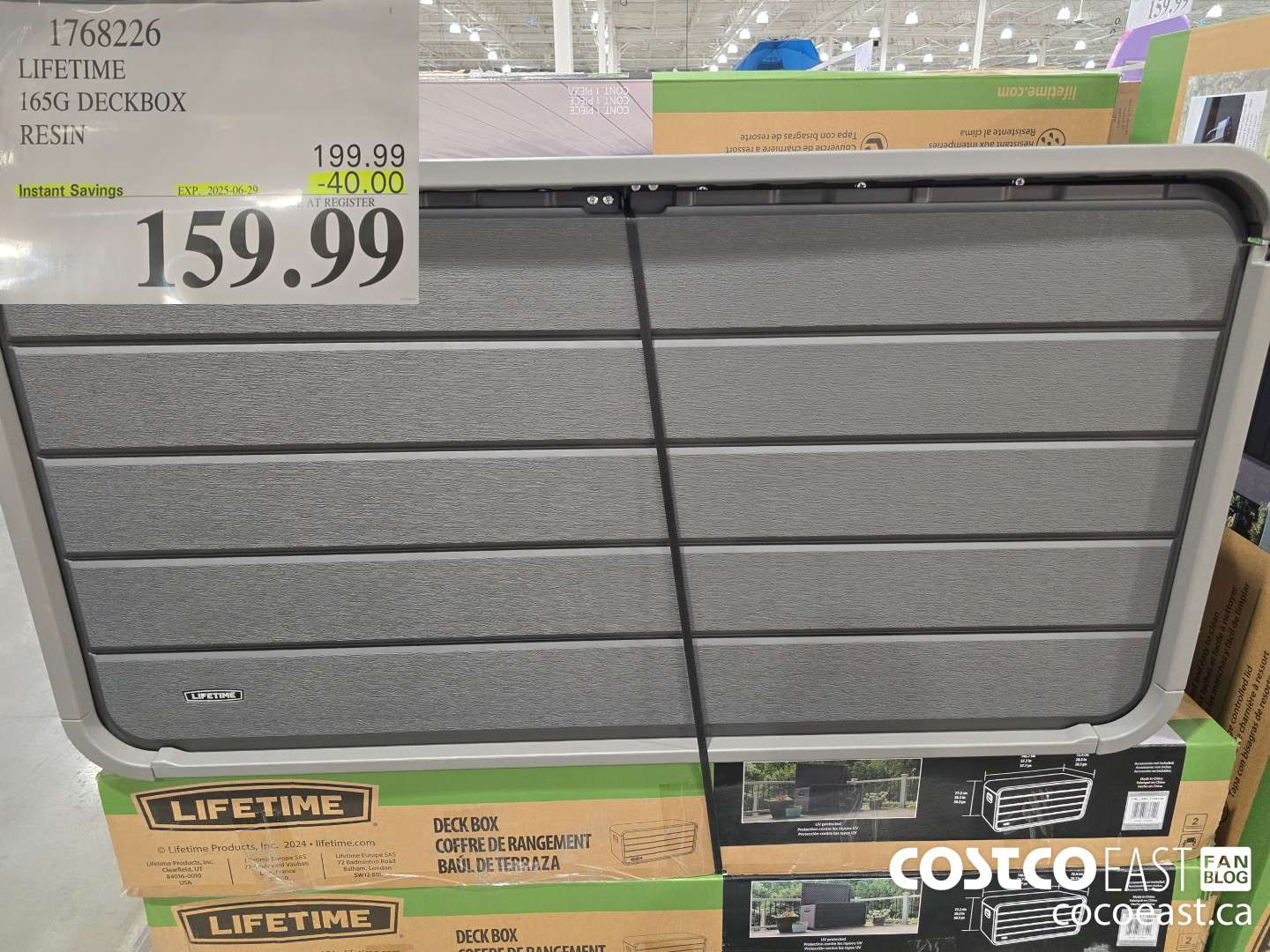 1768226 LIFETIME 165G DECKBOX RESIN ($40.00 INSTANT SAVINGS EXPIRES ON 2025-06-29) $159.99