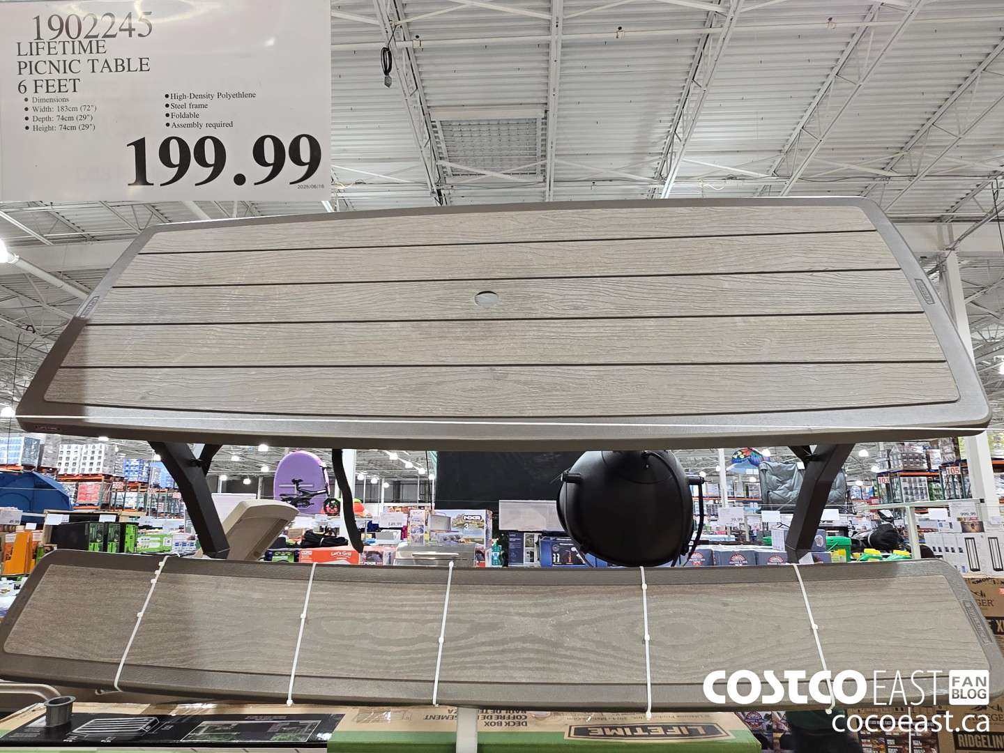 1902245 LIFETIME PICNIC TABLE 6 FEET $199.99