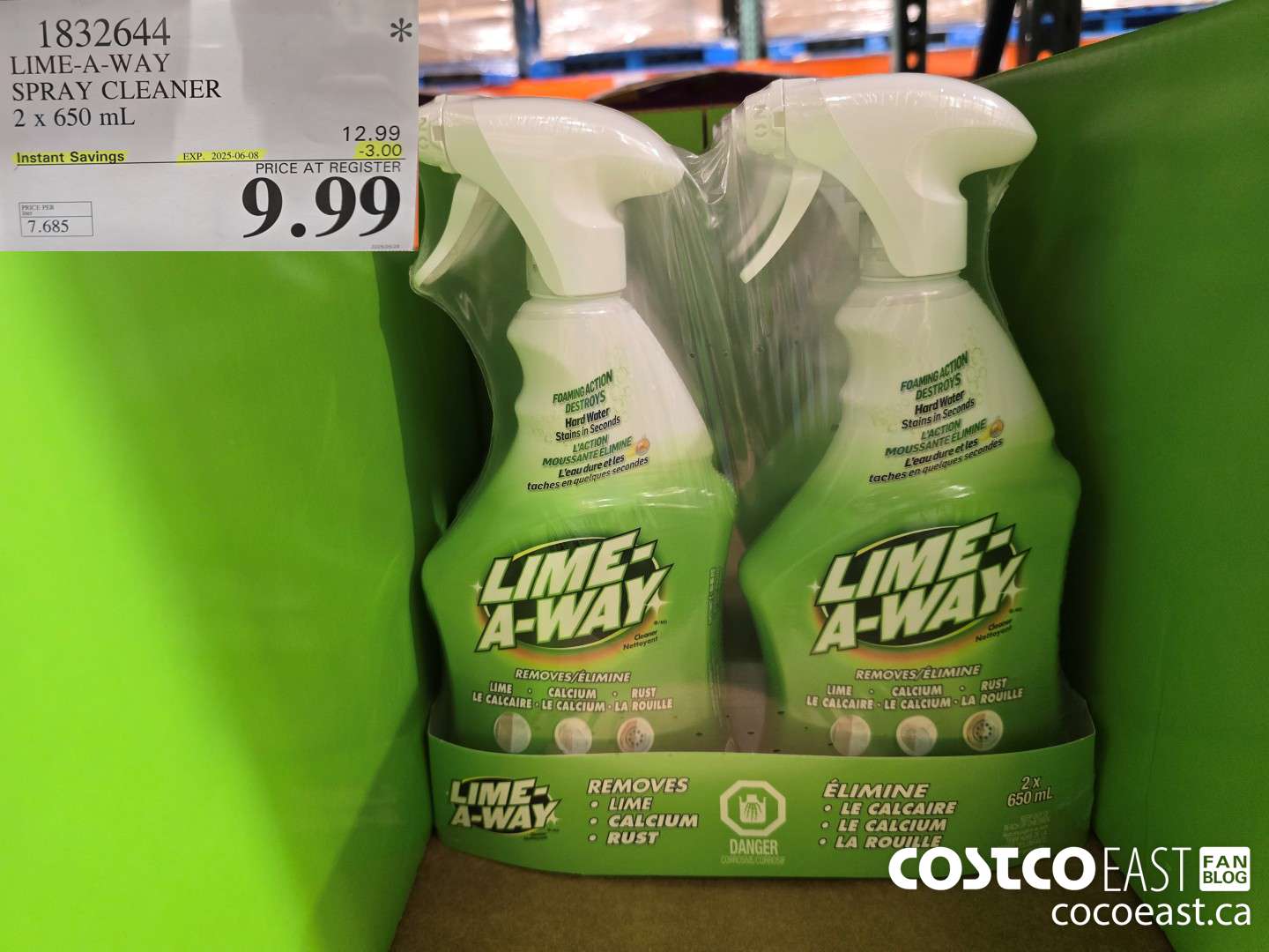 1832644 LIME-A-WAY SPRAY CLEANER 2 x 650 mL ($3.00 INSTANT SAVINGS EXPIRES ON 2025-06-08) $9.99