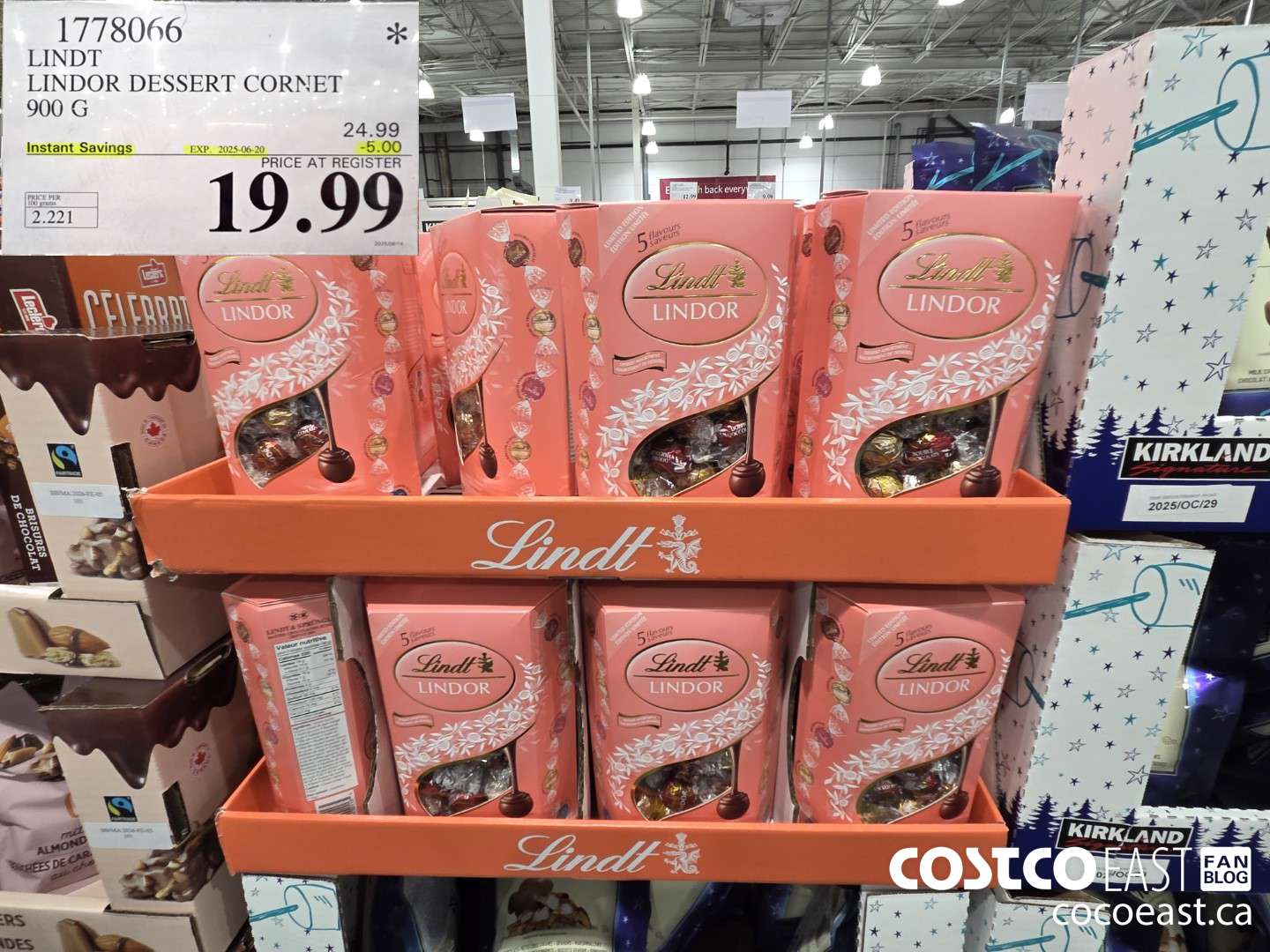 1778066 LINDT LINDOR DESSERT CORNET 900 G ($5.00 INSTANT SAVINGS EXPIRES ON 2024-06-20) $19.99