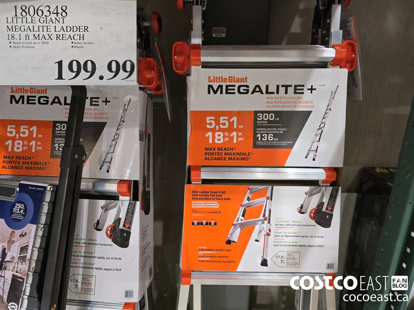 1806348 LITTLE GIANT MEGALITE LADDER 18.1 ft MAX REACH $199.99