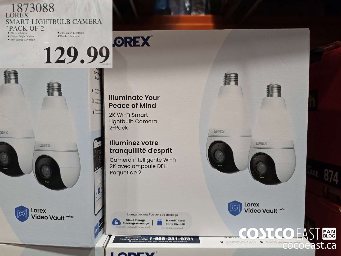 1873088 LOREX SMART LIGHTBULB CAMERA PACK OF 2 $129.99