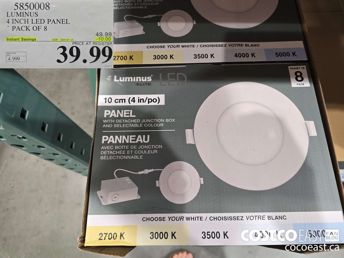 5850008 LUMINUS 4 INCH LED PANEL PACK OF 8 ($10.00 INSTANT SAVINGS EXPIRES ON 2025-07-13) $39.99