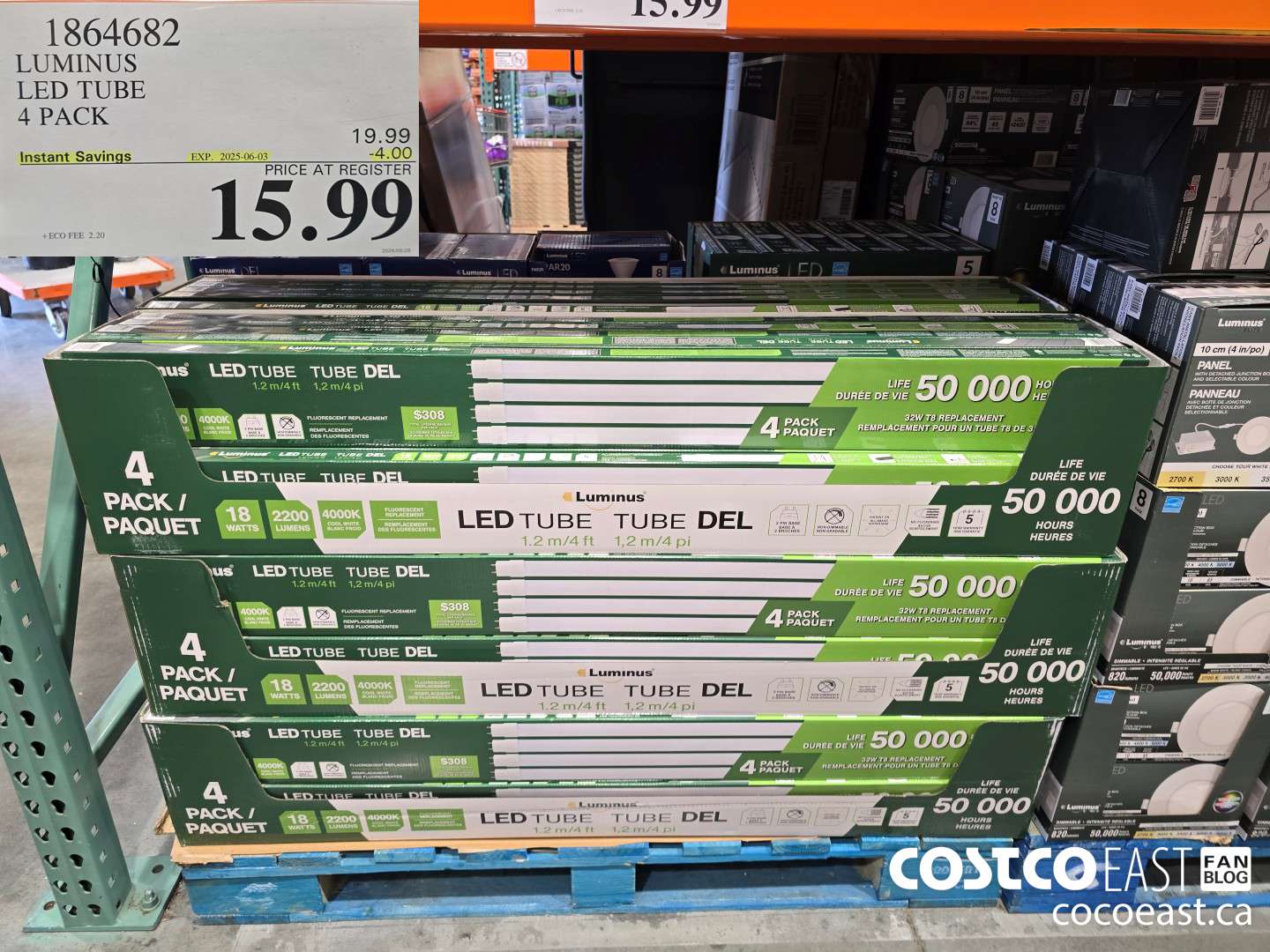 1864682 LUMINUS LED TUBE 4 PACK ($4.00 INSTANT SAVINGS EXPIRES ON 2025-06-03) $15.99