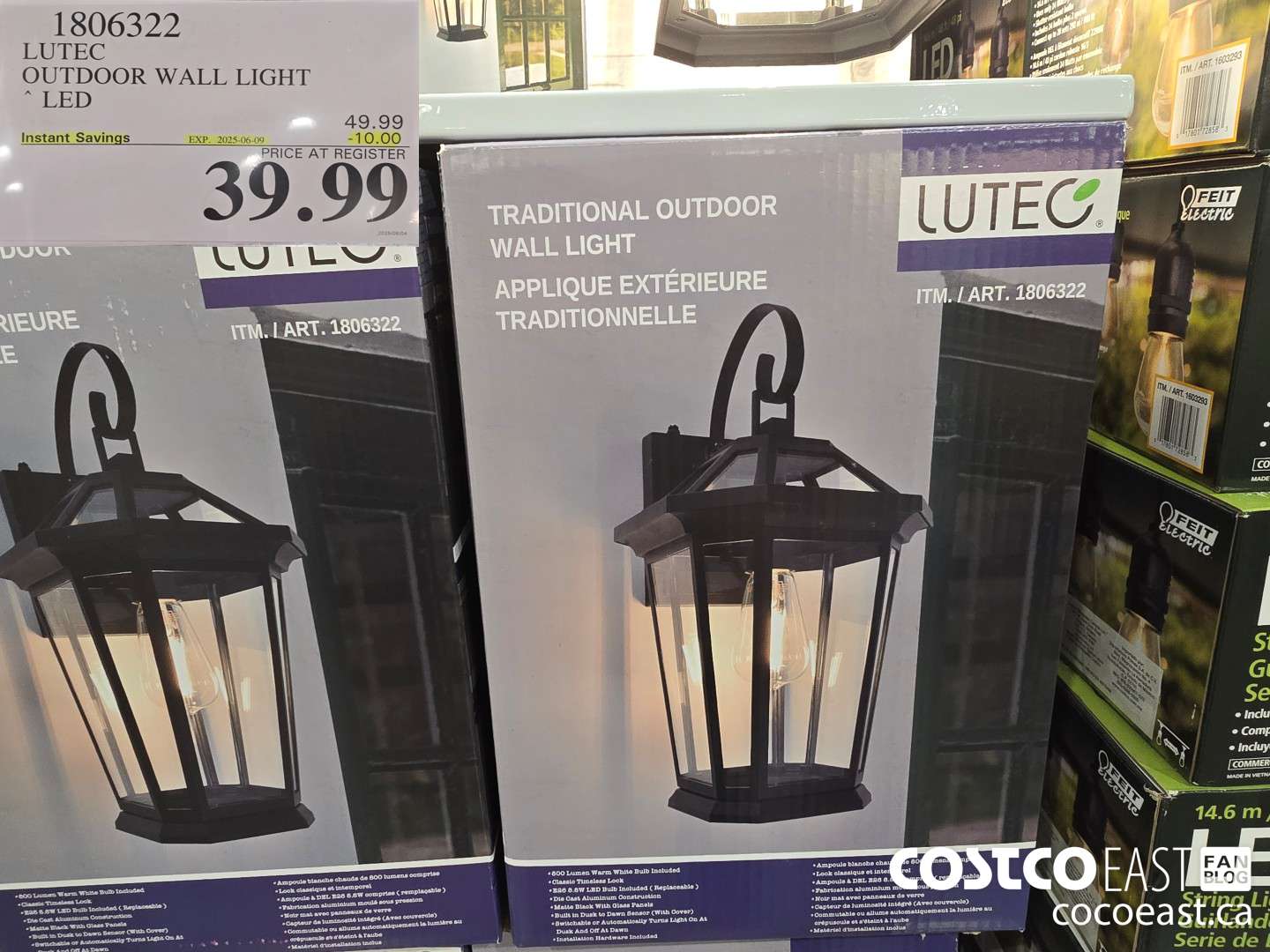 1806322 LUTEC OUTDOOR WALL LIGHT * LED ($10.00 INSTANT SAVINGS EXPIRES ON 2025-06-09) $39.99