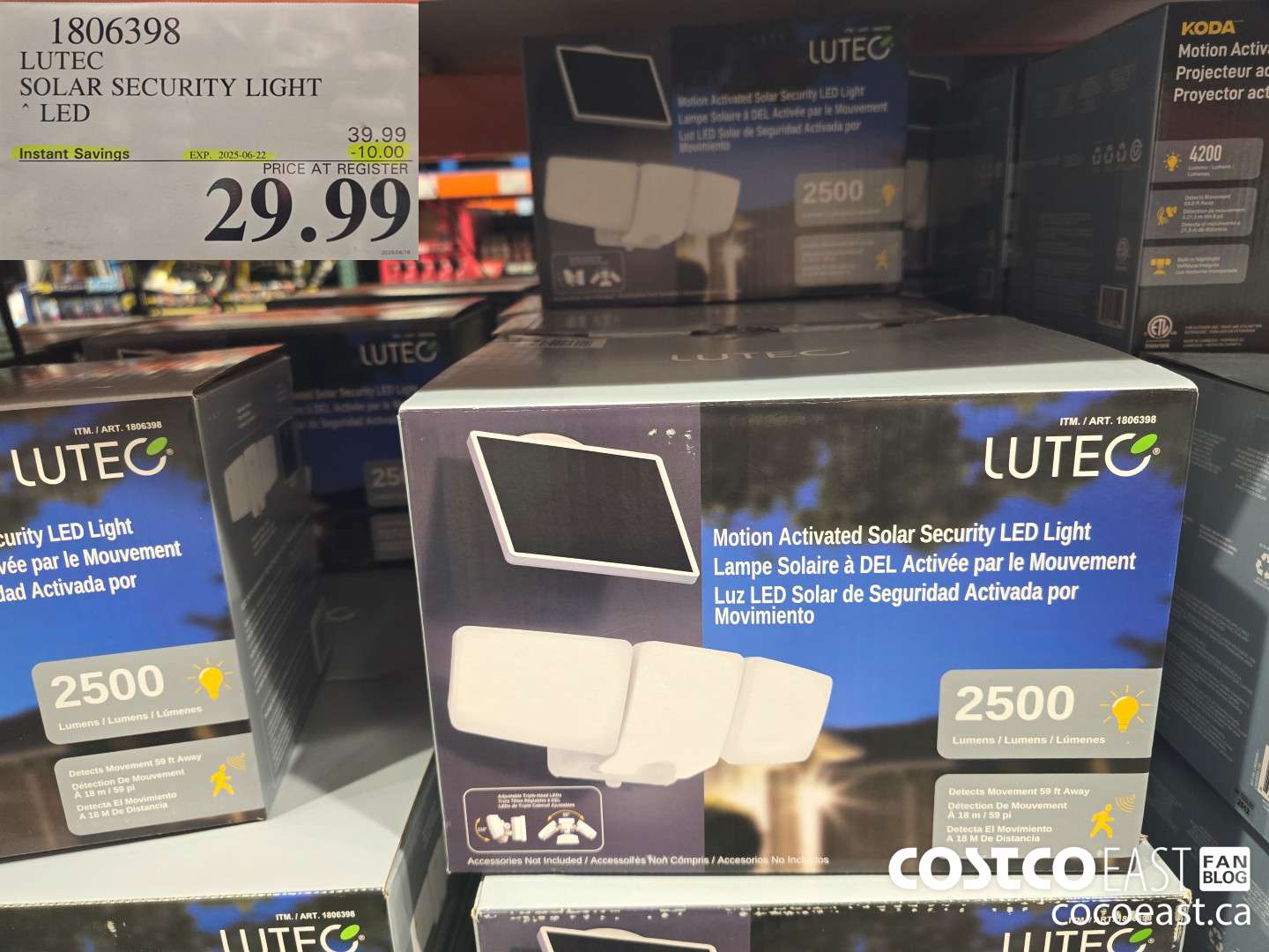 1806398 LUTEC SOLAR SECURITY LIGHT LED ($10.00 INSTANT SAVINGS EXPIRES ON 2025-06-22) $29.99