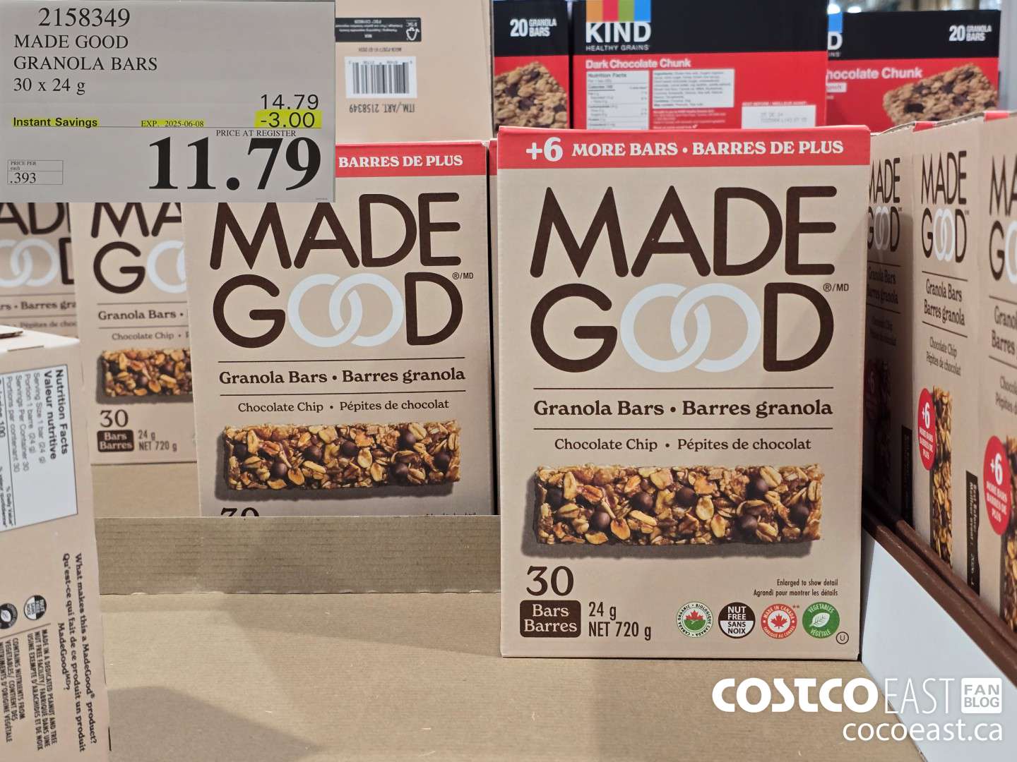 2158349 MADE GOOD GRANOLA BARS 30 x 24 g ($3.00 INSTANT SAVINGS EXPIRES ON 2025-06-08) $11.79