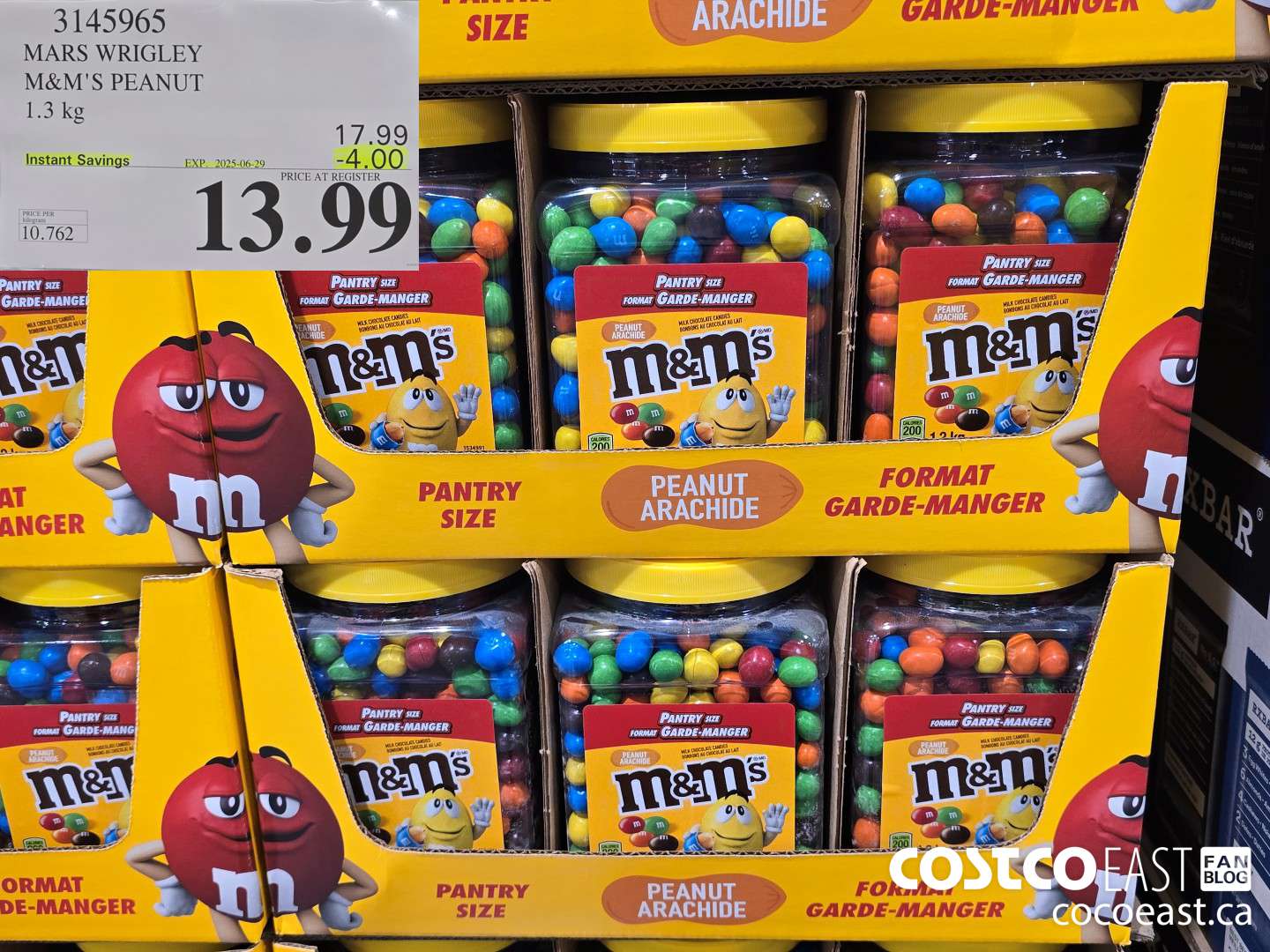 3145965 MARS WRIGLEY M&M'S PEANUT 1.3 KG ($4.00 INSTANT SAVINGS EXPIRES ON 2025-06-29) $13.99