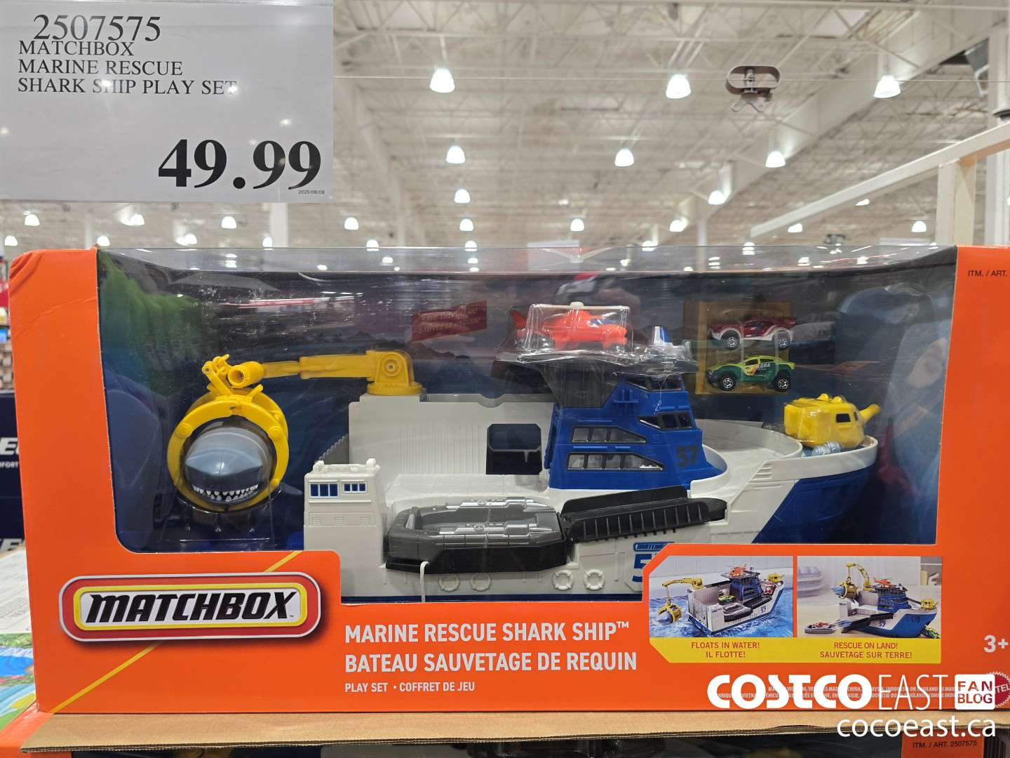 2507575 MATCHBOX MARINE RESCUE SHARK SHIP PLAY SET $49.99