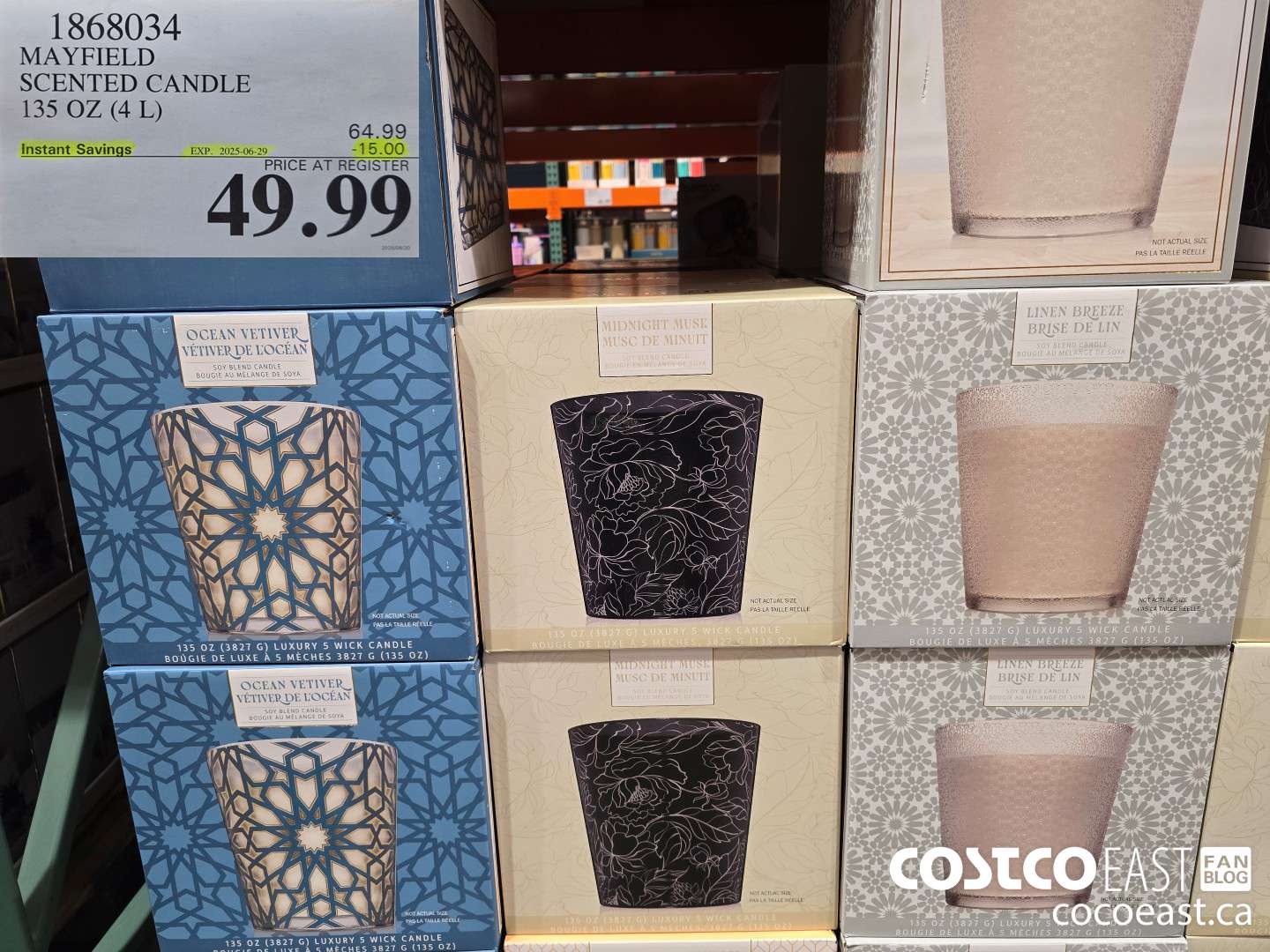 1868034 MAYFIELD SCENTED CANDLE 135 OZ (4L) ($15.00 INSTANT SAVINGS EXPIRES ON 2025-06-29) $49.99