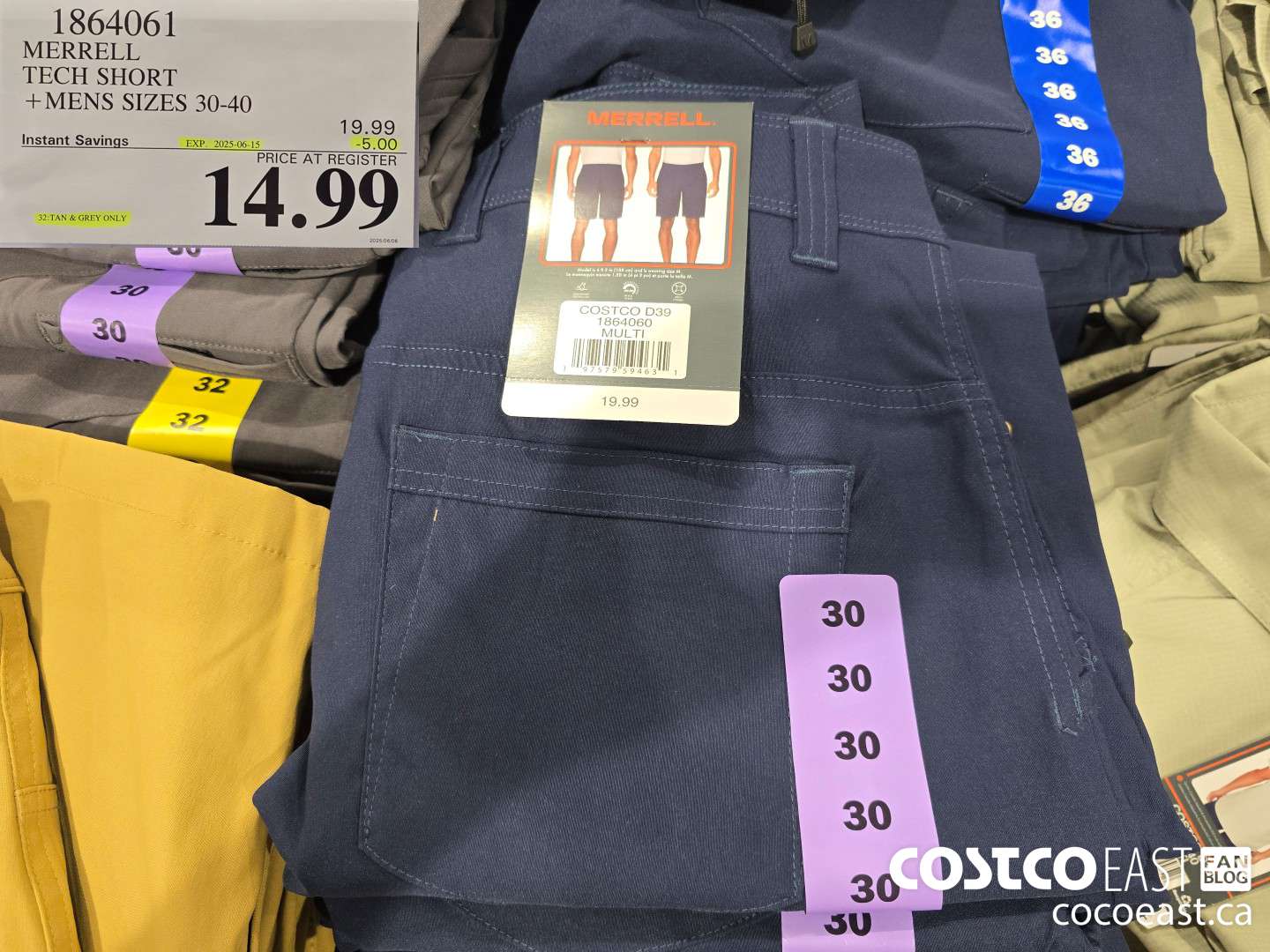 1864061 MERRELL TECH SHORT +MENS SIZES 30-40 ($5.00 INSTANT SAVINGS EXPIRES ON 2025-06-15) $14.99