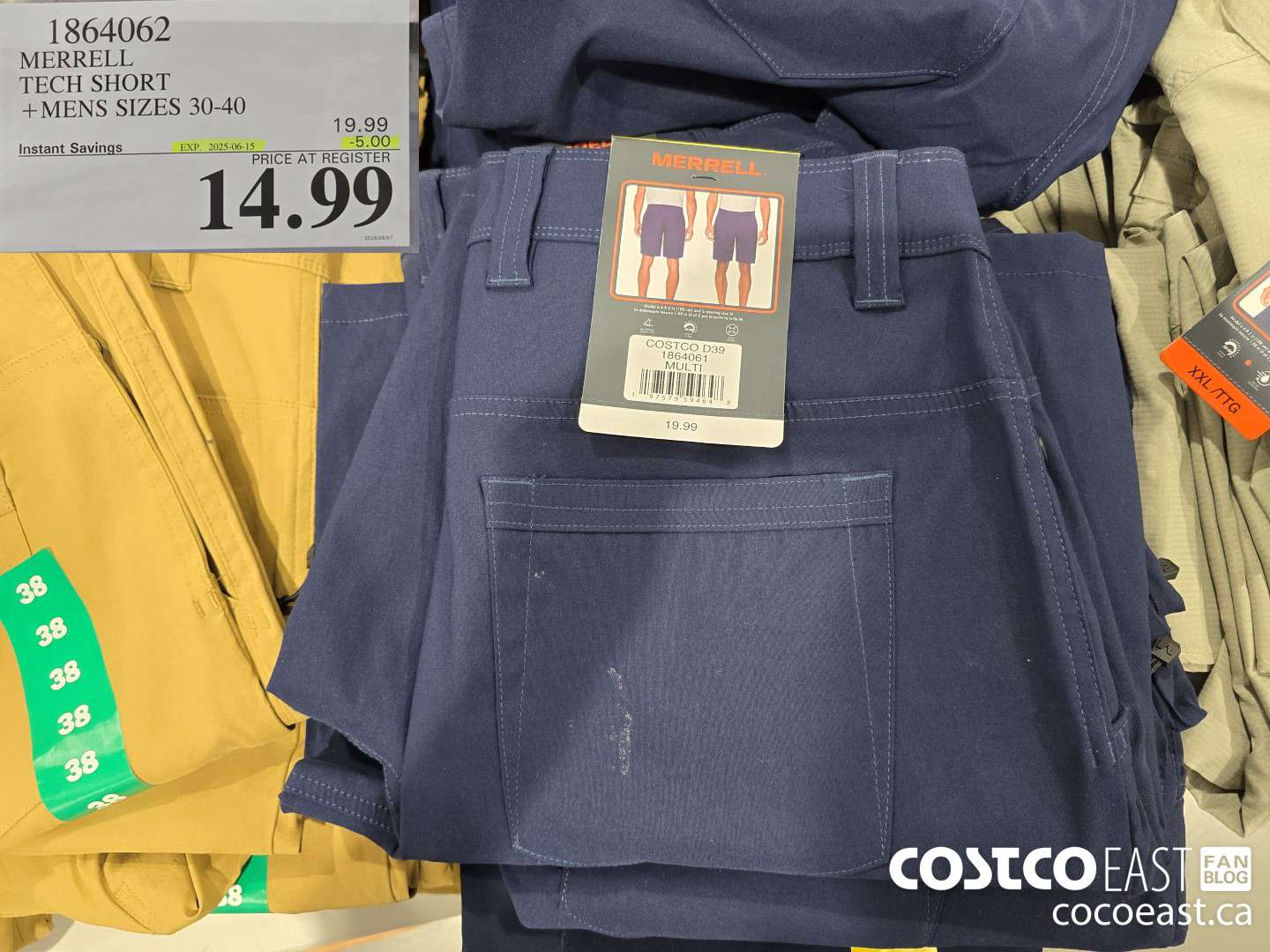 1864062 MERRELL TECH SHORT +MENS SIZES 30-40 ($5.00 INSTANT SAVINGS EXPIRES ON 2025-06-15) $14.99