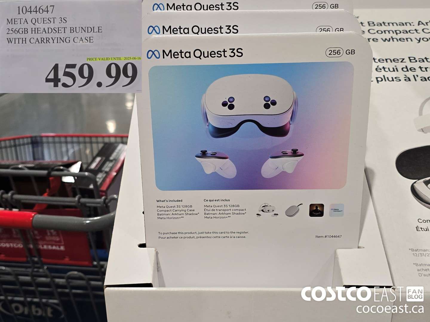 1044647 META QUEST 3S 256GB HEADSET BUNDLE WITH CARRYING CASE $459.99