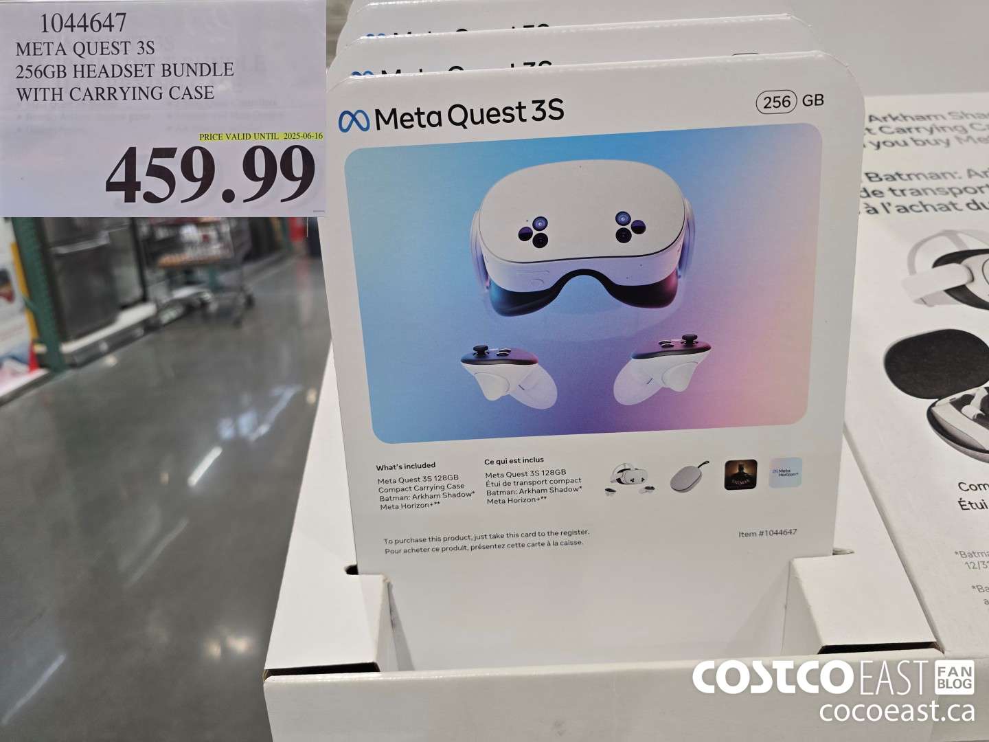 1044647 META QUEST 3S 256GB HEADSET BUNDLE WITH CARRYING CASE $459.99