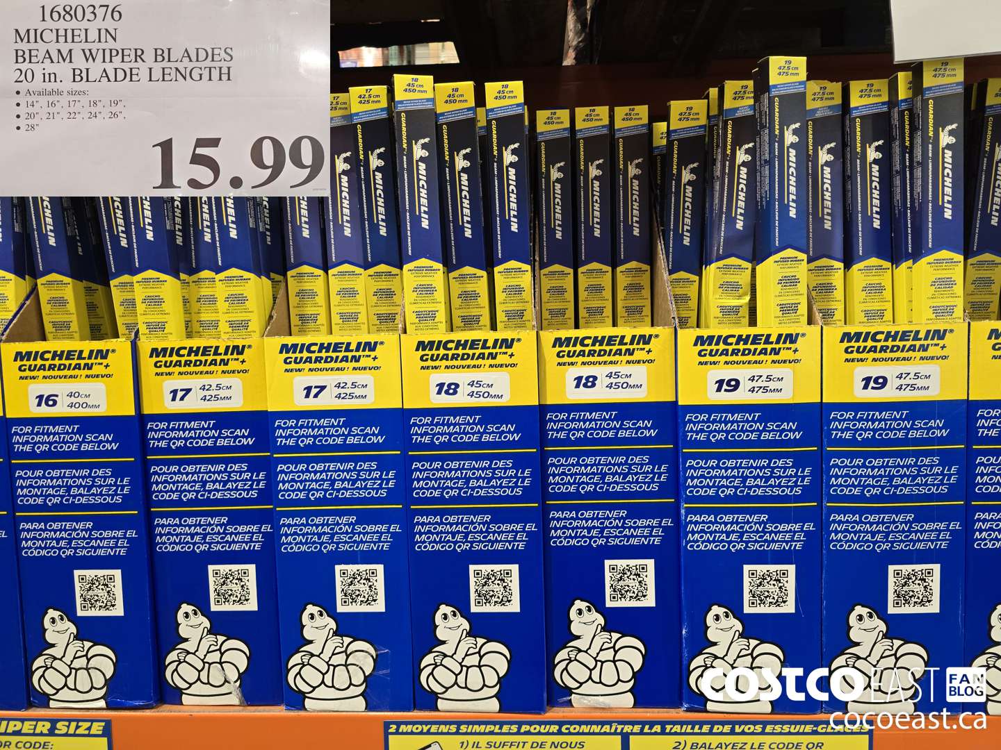 1680376 MICHELIN BEAM WIPER BLADES 20 in. BLADE LENGTH $15.99