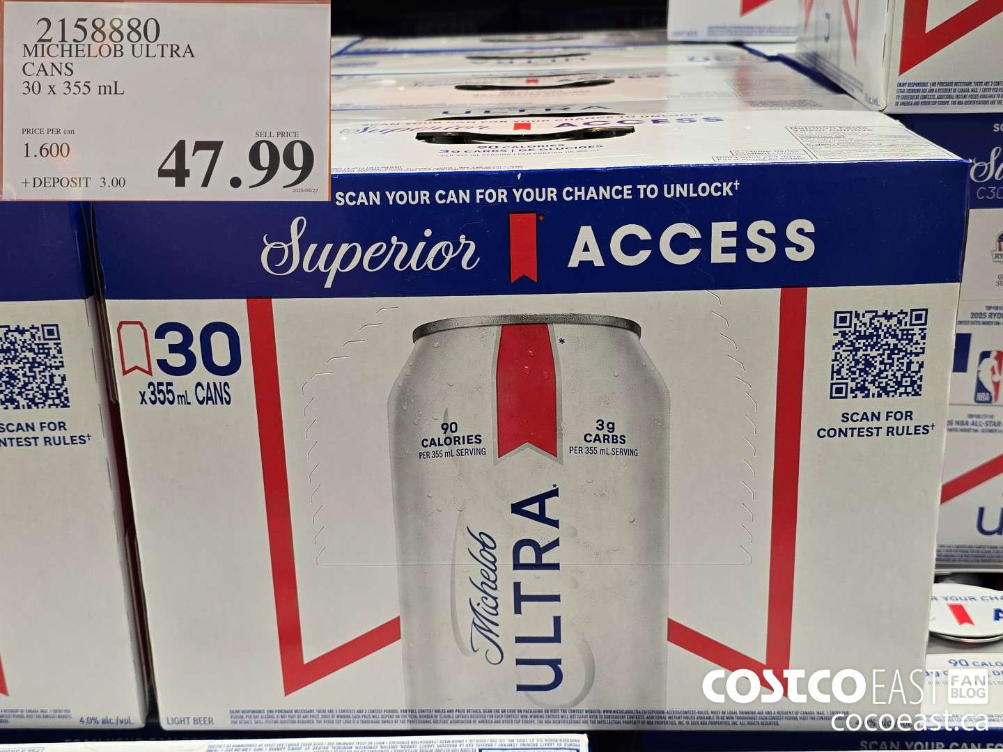 2158880 MICHELOB ULTRA CANS 30 x 355 mL $47.99