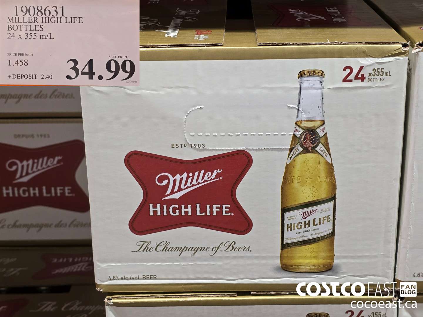 1908631 MILLER HIGH LIFE BOTTLES 24 X 355 ML $34.99