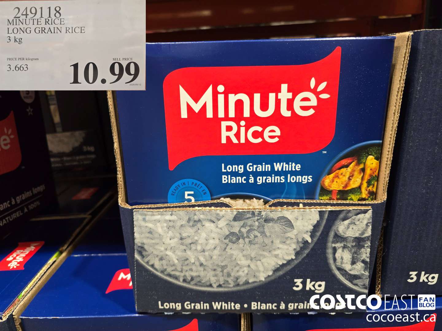 249118 MINUTE RICE LONG GRAIN RICE 3 KG $10.99