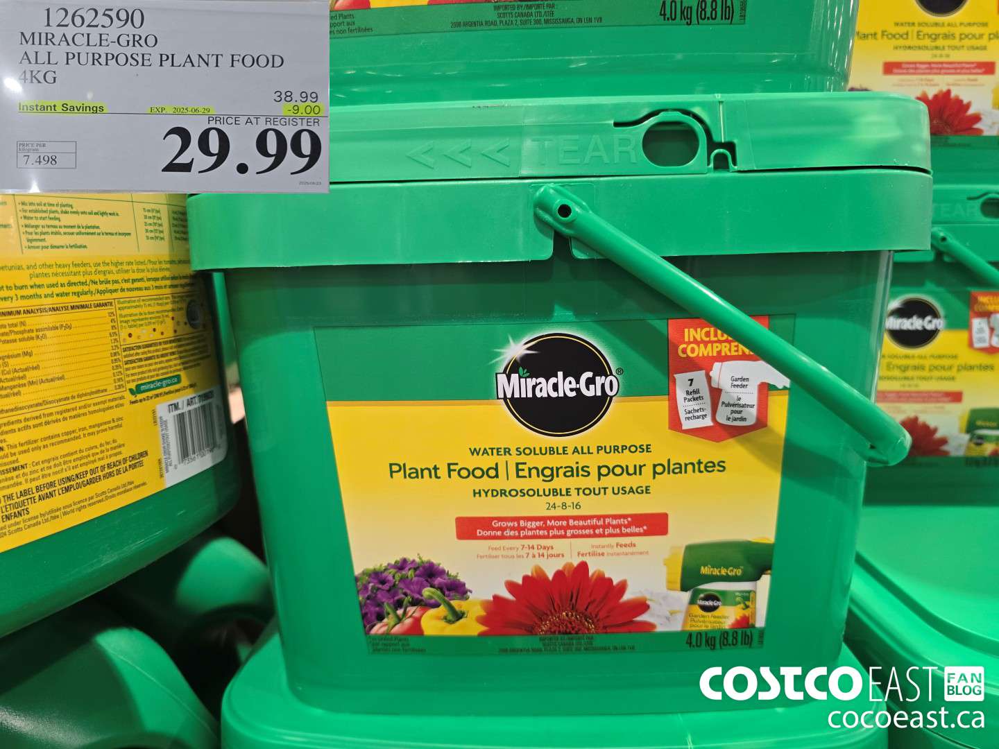 1262590 MIRACLE-GRO ALL PURPOSE PLANT FOOD 4KG ($9.00 INSTANT SAVINGS EXPIRES ON 2025-06-29) $29.99
