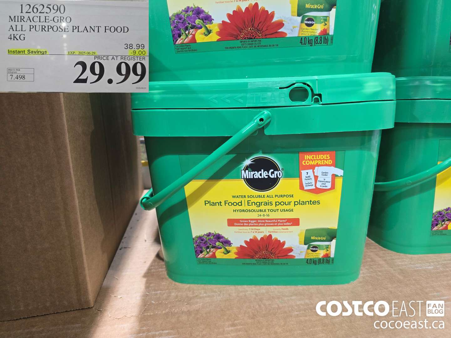 1262590 MIRACLE-GRO ALL PURPOSE PLANT FOOD 4KG ($9.00 INSTANT SAVINGS EXPIRES ON 2025-06-29) $29.99