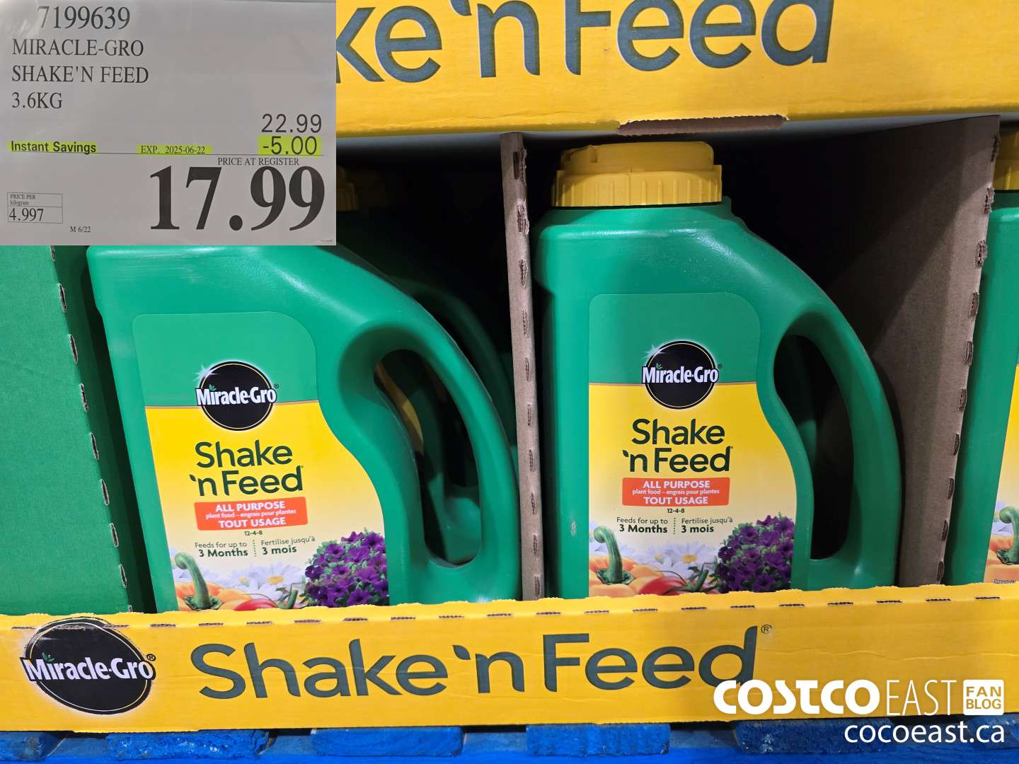 7199639 MIRACLE-GRO SHAKE'N FEED 3.6KG  ($5.00 INSTANT SAVINGS EXPIRES ON 2025-06-22) $17.99