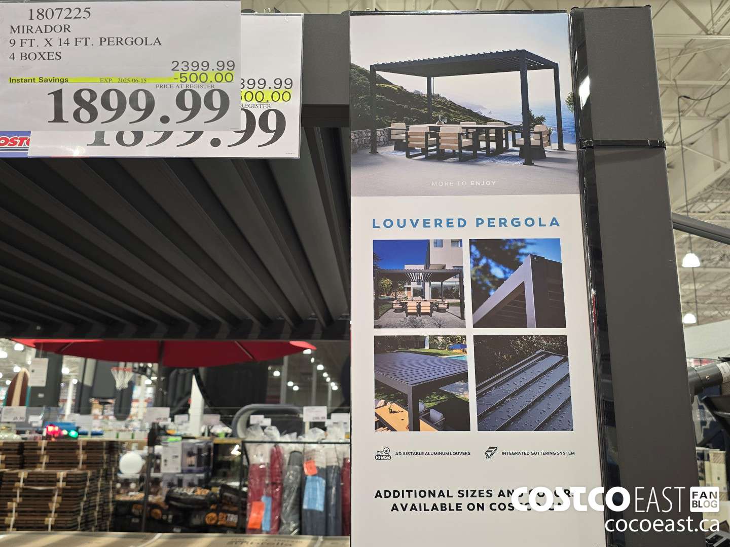 1807225 MIRADOR 9 FT. X 14 FT. PERGOLA 4 BOXES ($500.00 INSTANT SAVINGS EXPIRES ON 2025-06-15) $1899.99