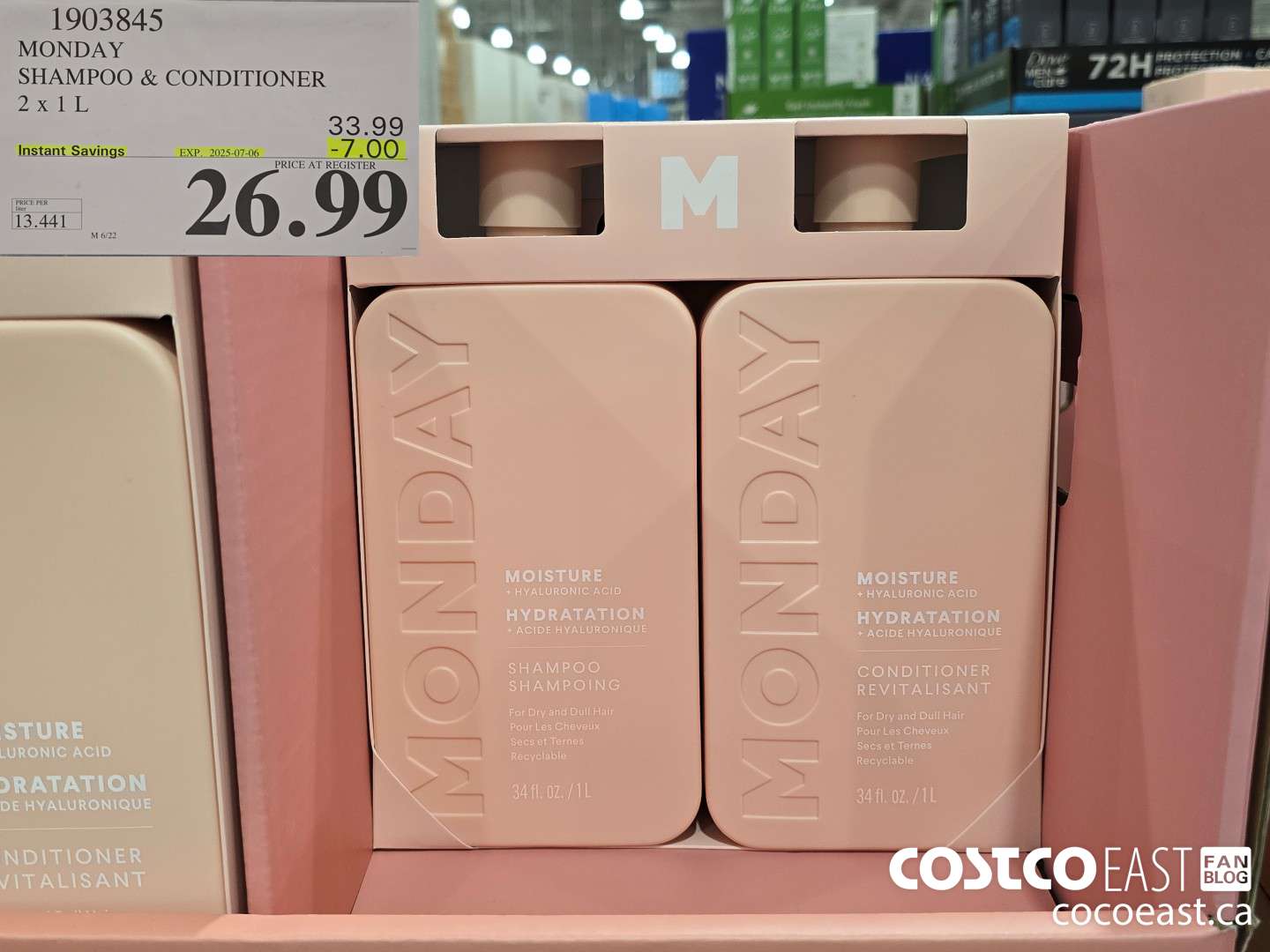 1903845 MONDAY SHAMPOO & CONDITIONER 2 X 1L ($7.00 INSTANT SAVINGS EXPIRES ON 2025-07-06) $26.99