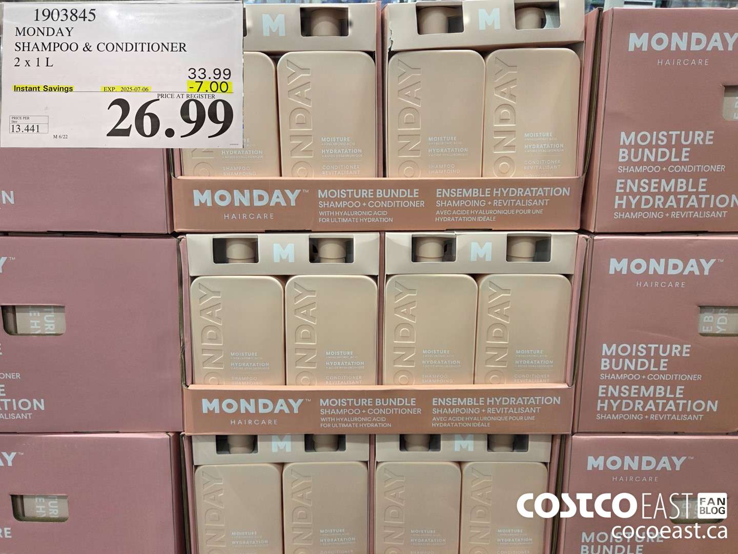 1903845 MONDAY SHAMPOO & CONDITIONER 2 X 1L ($7.00 INSTANT SAVINGS EXPIRES ON 2025-07-06) $26.99