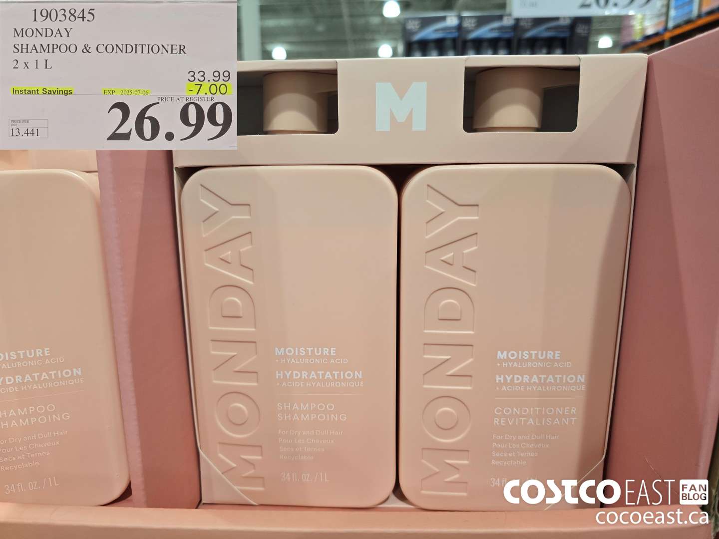 1903845 MONDAY SHAMPOO & CONDITIONER 2 X 1L ($7.00 INSTANT SAVINGS EXPIRES ON 2025-07-06) $26.99