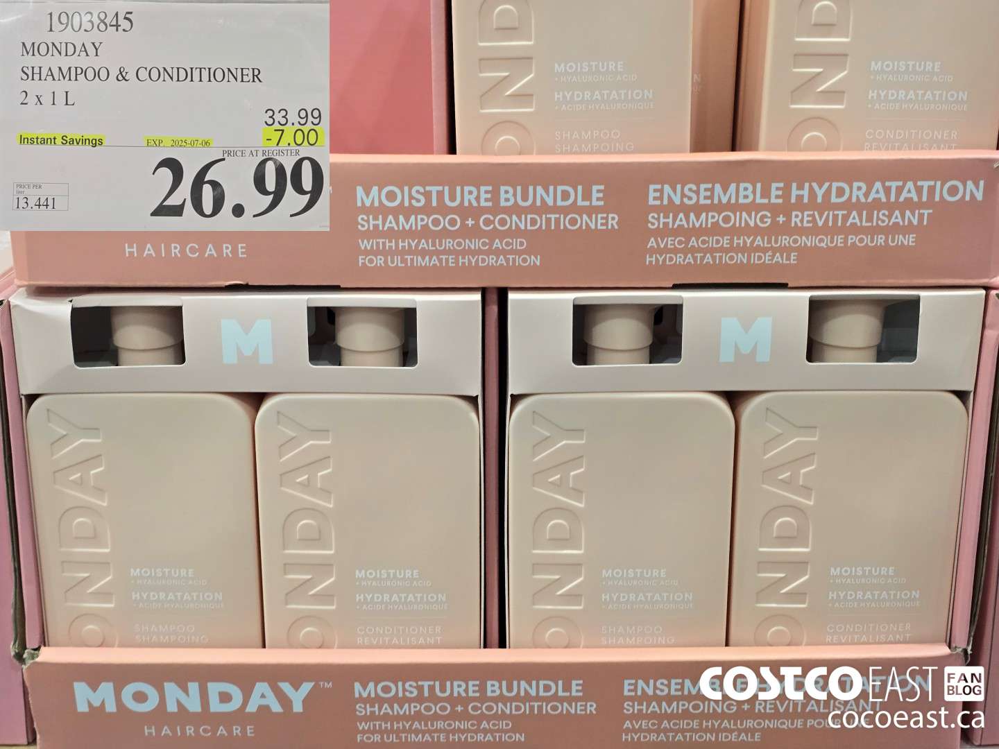 1903845 MONDAY SHAMPOO & CONDITIONER 2 X 1L ($7.00 INSTANT SAVINGS EXPIRES ON 2025-07-06) $26.99