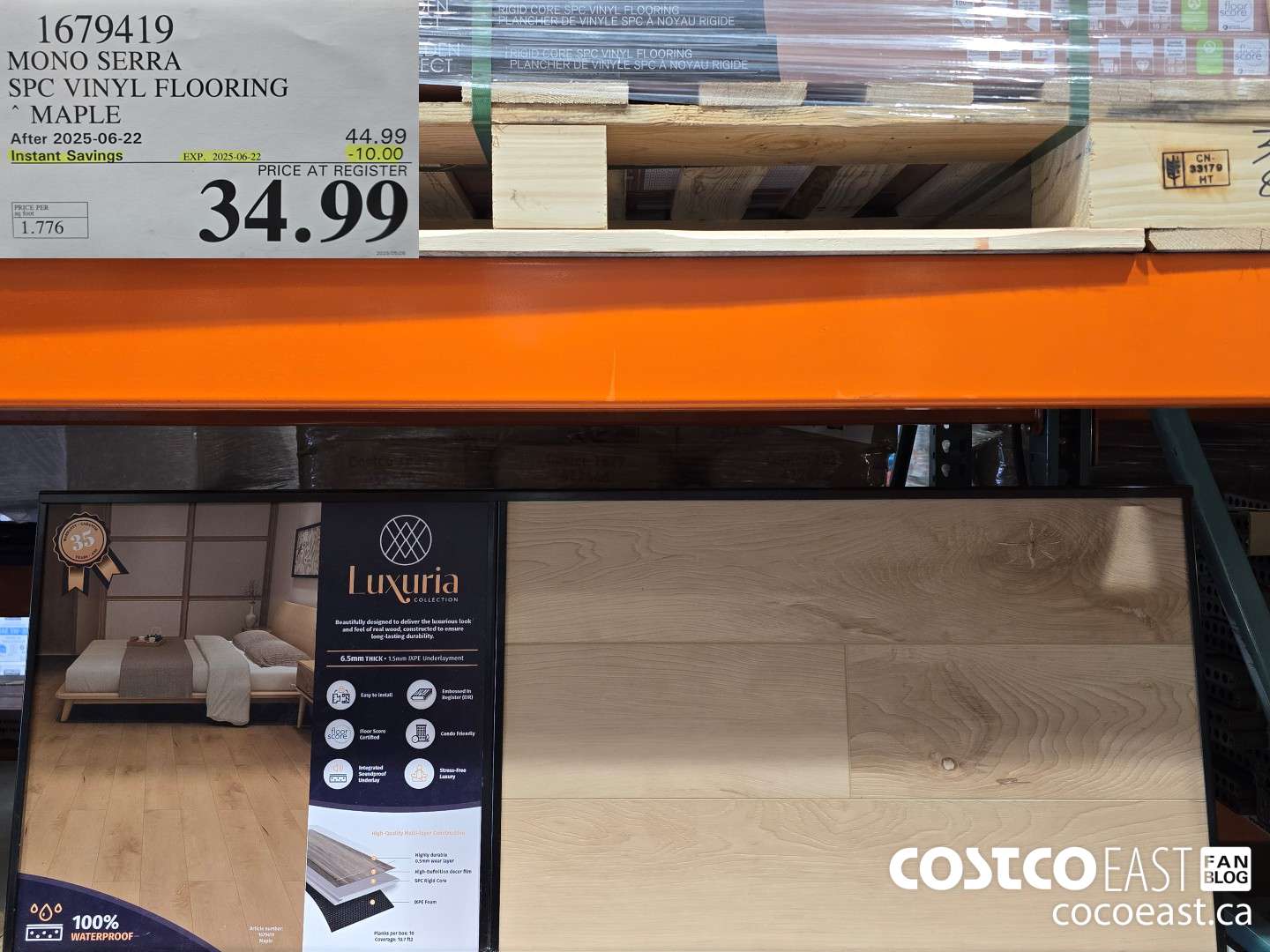 1679419 MONO SERRA SPC VINYL FLOORING MAPLE ($10.00 INSTANT SAVINGS EXPIRES ON 2025-06-22) $34.99