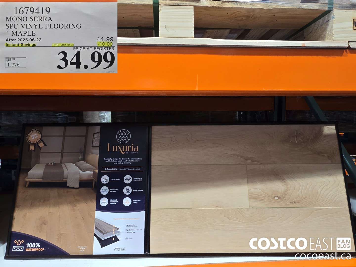 1679419 MONO SERRA SPC VINYL FLOORING MAPLE ($10.00 INSTANT SAVINGS EXPIRES ON 2025-06-22) $34.99