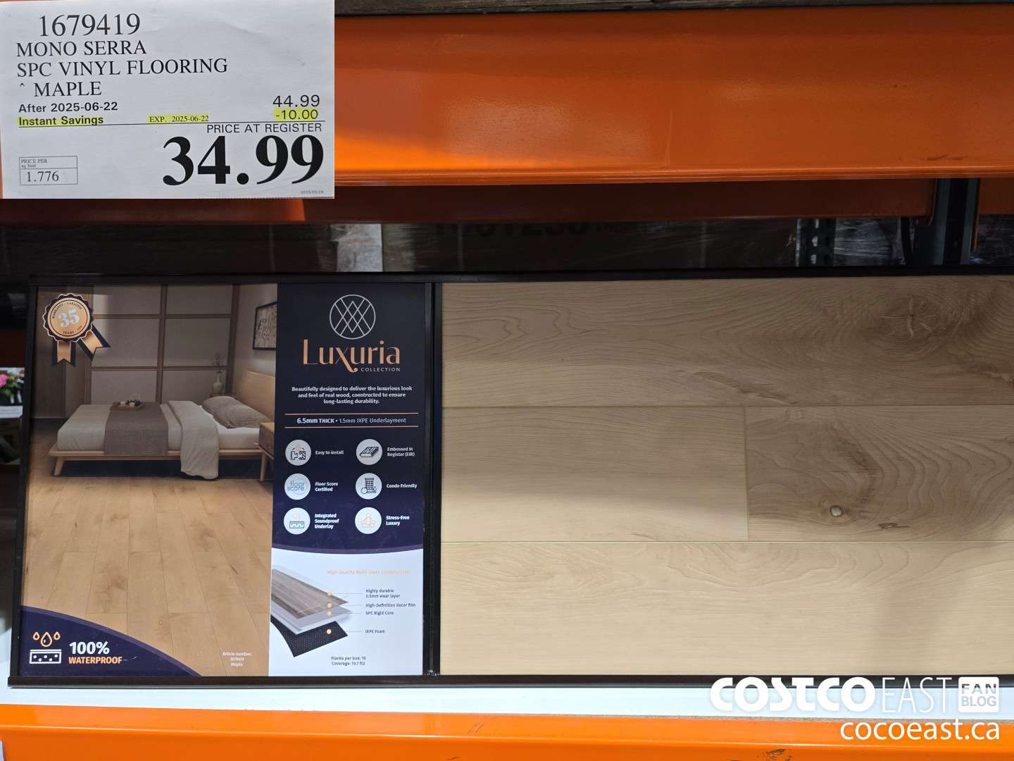 1679419 MONO SERRA SPC VINYL FLOORING MAPLE ($10.00 INSTANT SAVINGS EXPIRES ON 2025-06-22) $34.99