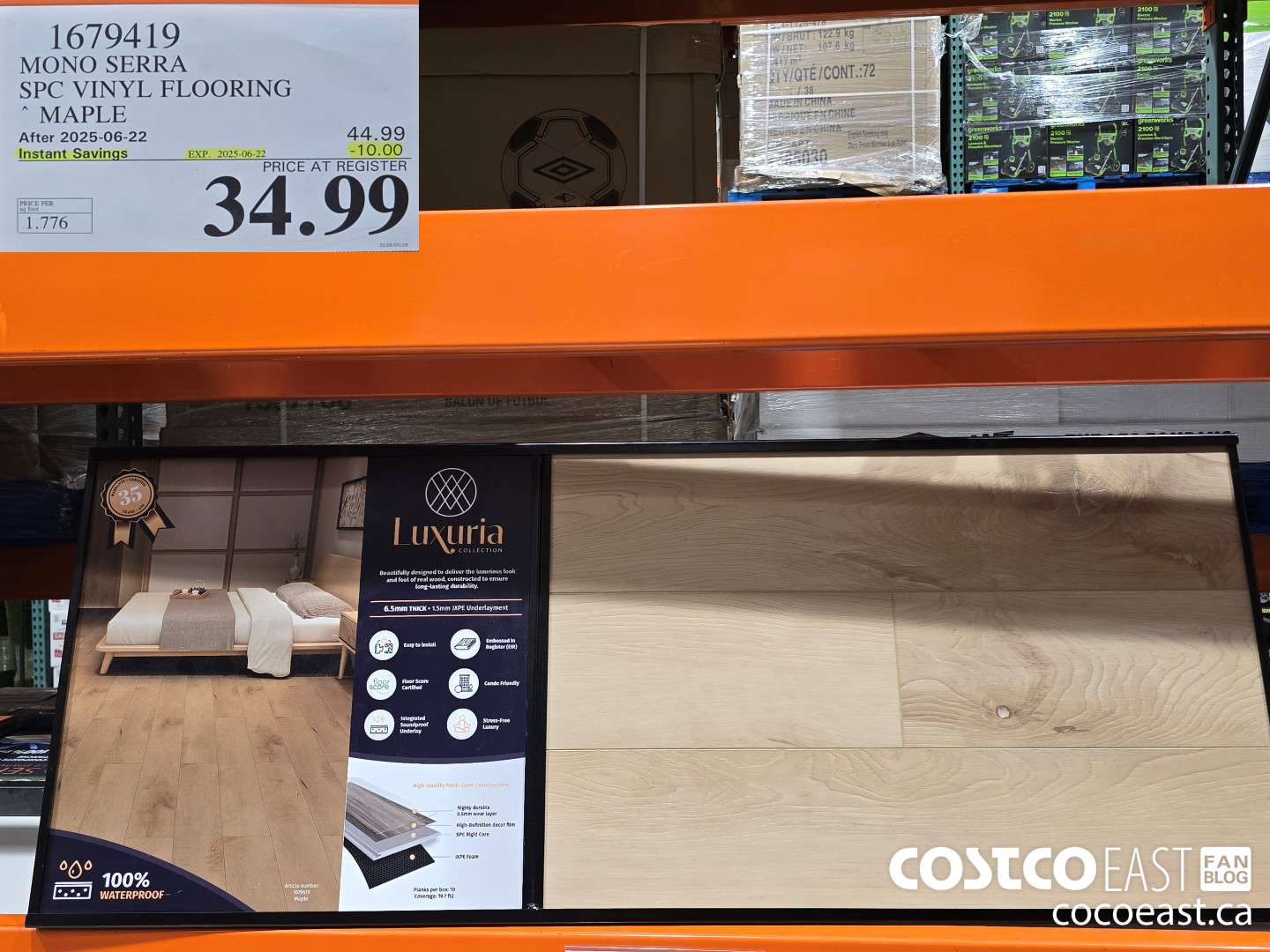 1679419 MONO SERRA SPC VINYL FLOORING MAPLE ($10.00 INSTANT SAVINGS EXPIRES ON 2025-06-22) $34.99