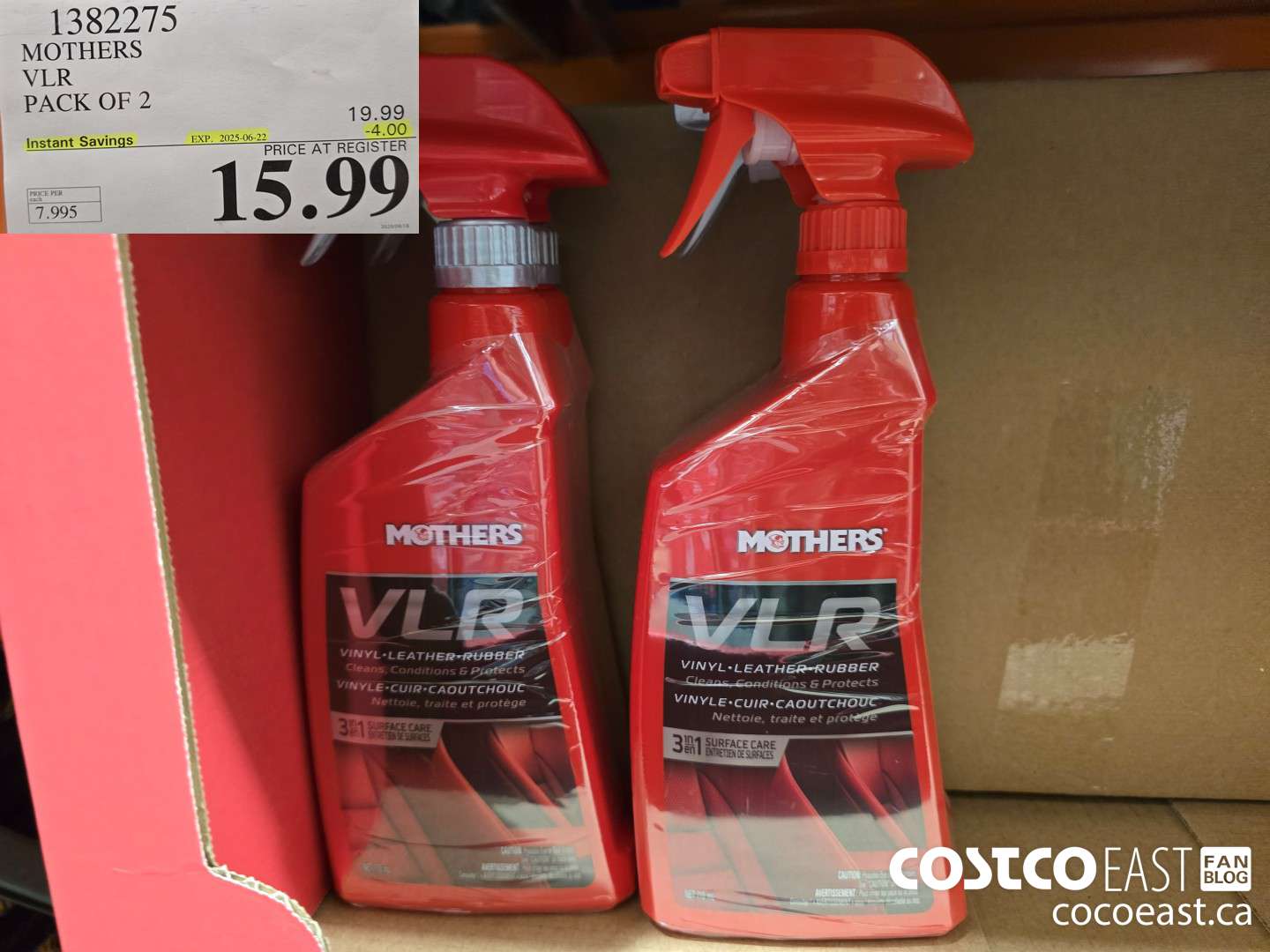 1382275 MOTHERS VLR CAR CLEANER PACK OF 2 ($4.00 INSTANT SAVINGS EXPIRES ON 2025-06-22) $15.99