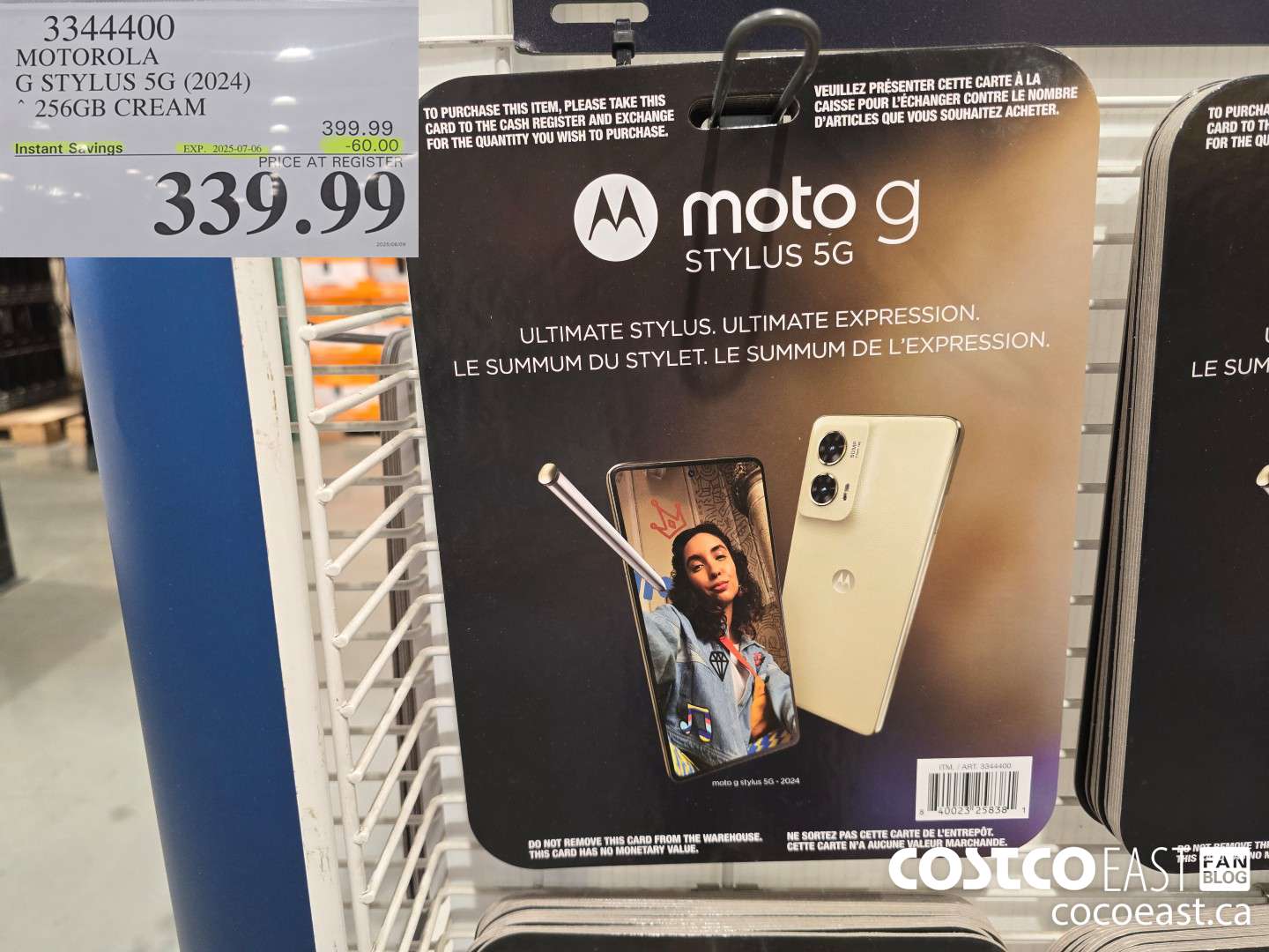 3344400 MOTOROLA G STYLUS 5G (2024) * 256GB CREAM ($60.00 INSTANT SAVINGS EXPIRES ON 2025-07-06) $339.99