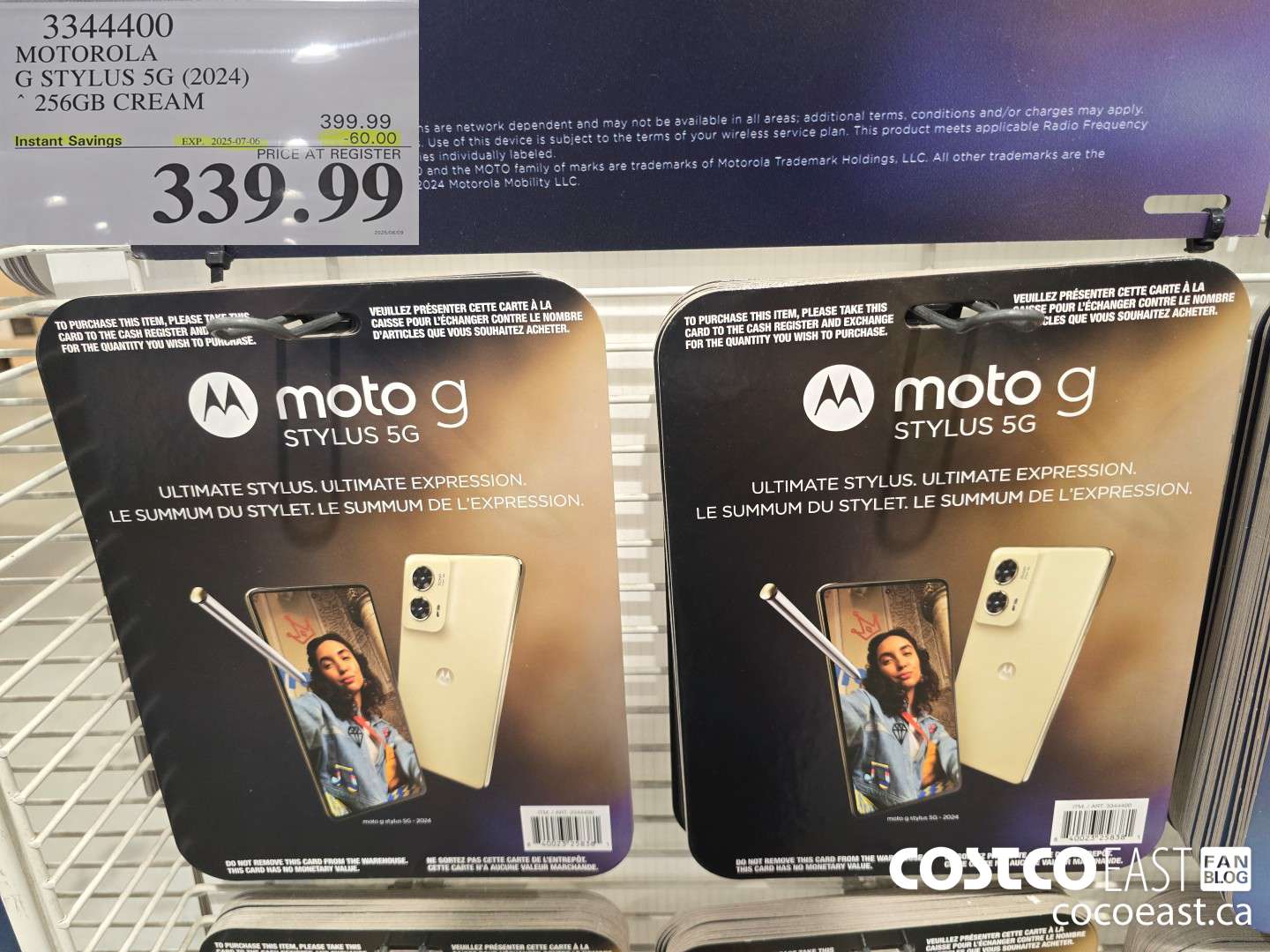 3344400 MOTOROLA G STYLUS 5G (2024) * 256GB CREAM ($60.00 INSTANT SAVINGS EXPIRES ON 2025-07-06) $339.99