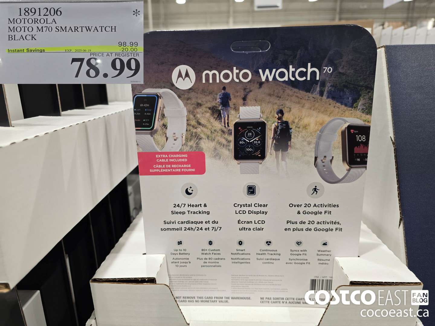 1891206 MOTOROLA MOTO M70 SMARTWATCH BLACK ($20.00 INSTANT SAVINGS EXPIRES ON 2025-06-19) $78.99