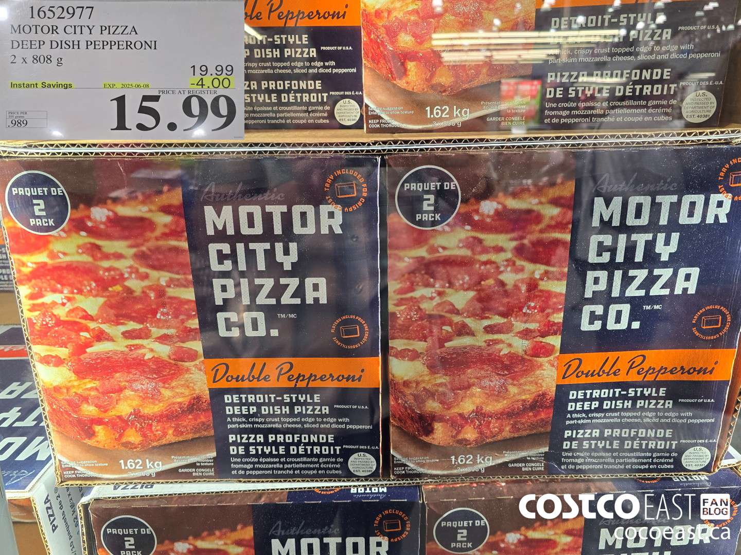 1652977 MOTOR CITY PIZZA DEEP DISH PEPPERONI 2 X 808G ($4.00 INSTANT SAVINGS EXPIRES ON 2025-06-08) $15.99