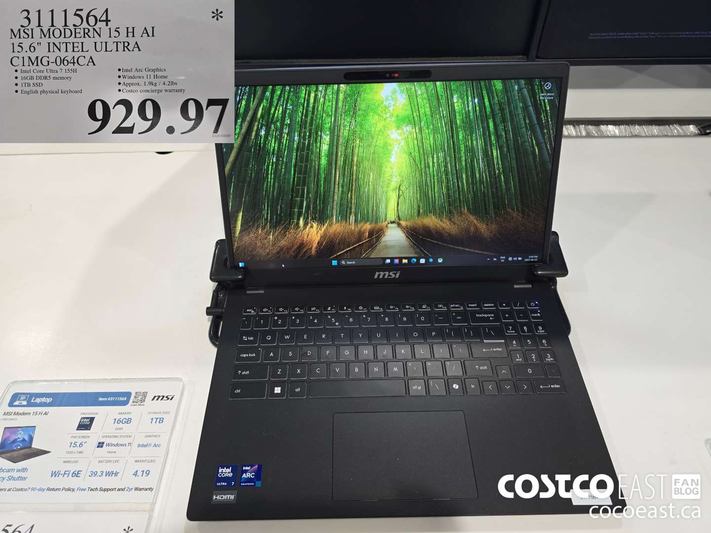 3111564 MSI MODERN 15 H Al 15.6