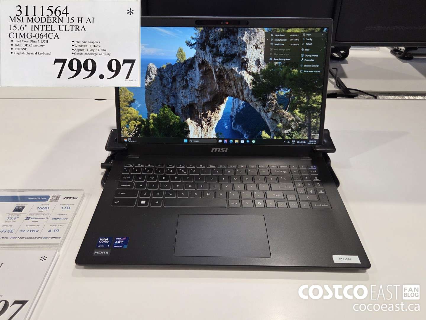 3111564 MSI MODERN 15 H Al 15.6