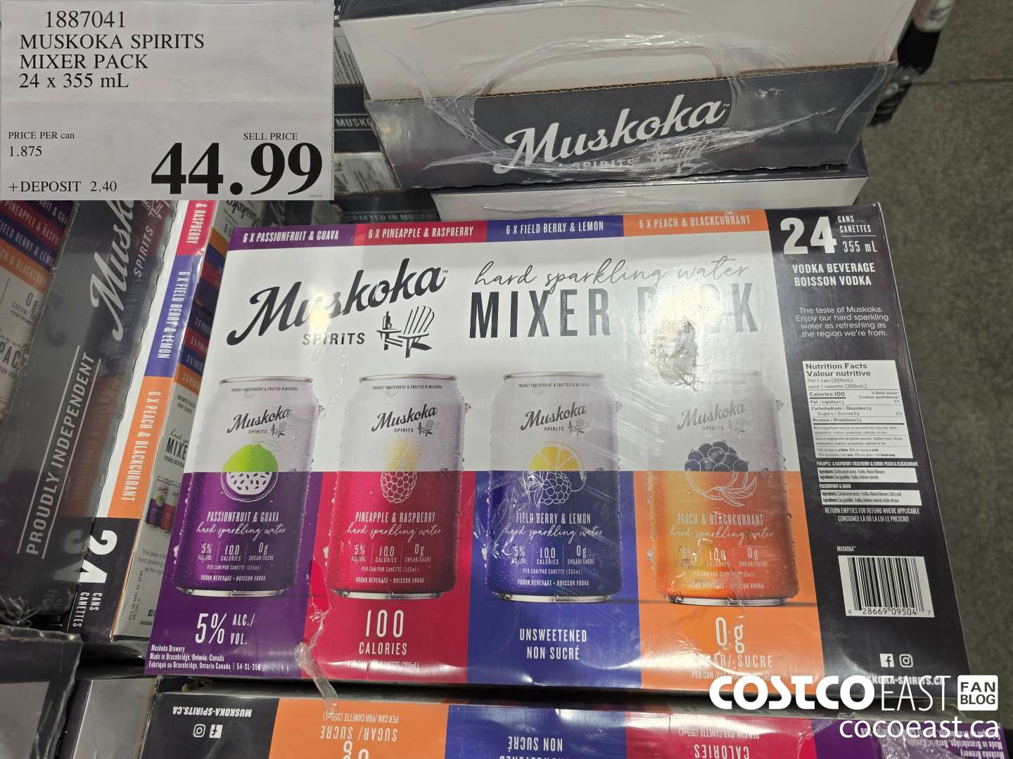 1887041 MUSKOKA SPIRITS MIXER PACK 24 x 355 mL $44.99