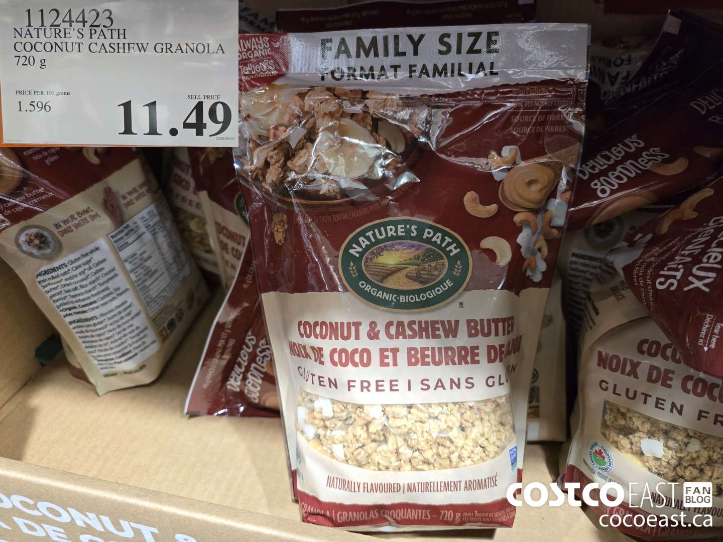 1124423 NATURE'S PATH COCONUT CASHEW GRANOLA 720 g $11.49