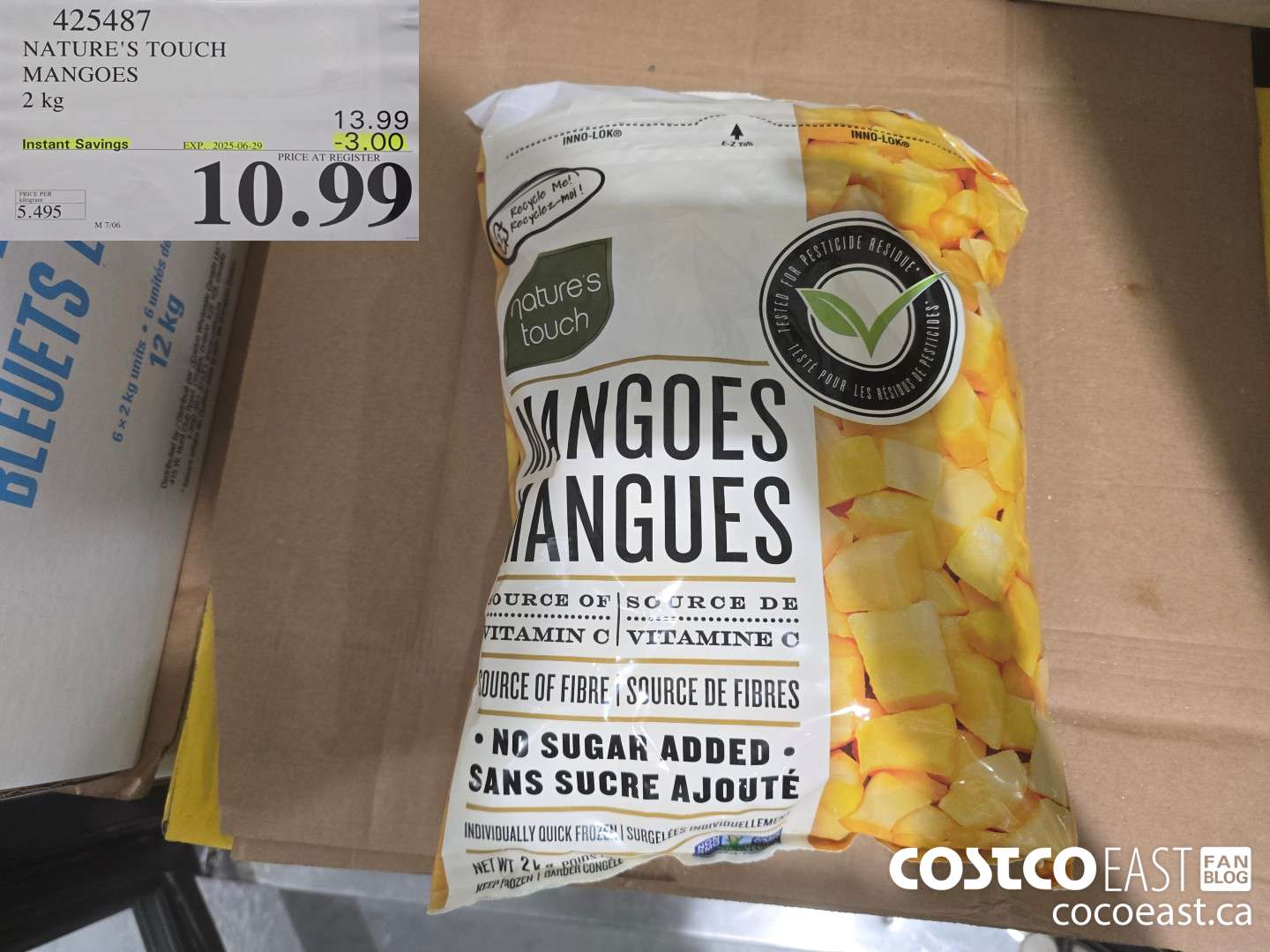 425487 NATURE'S TOUCH MANGOES 2 kg ($3.00 INSTANT SAVINGS EXPIRES ON 2025-06-29) $10.99