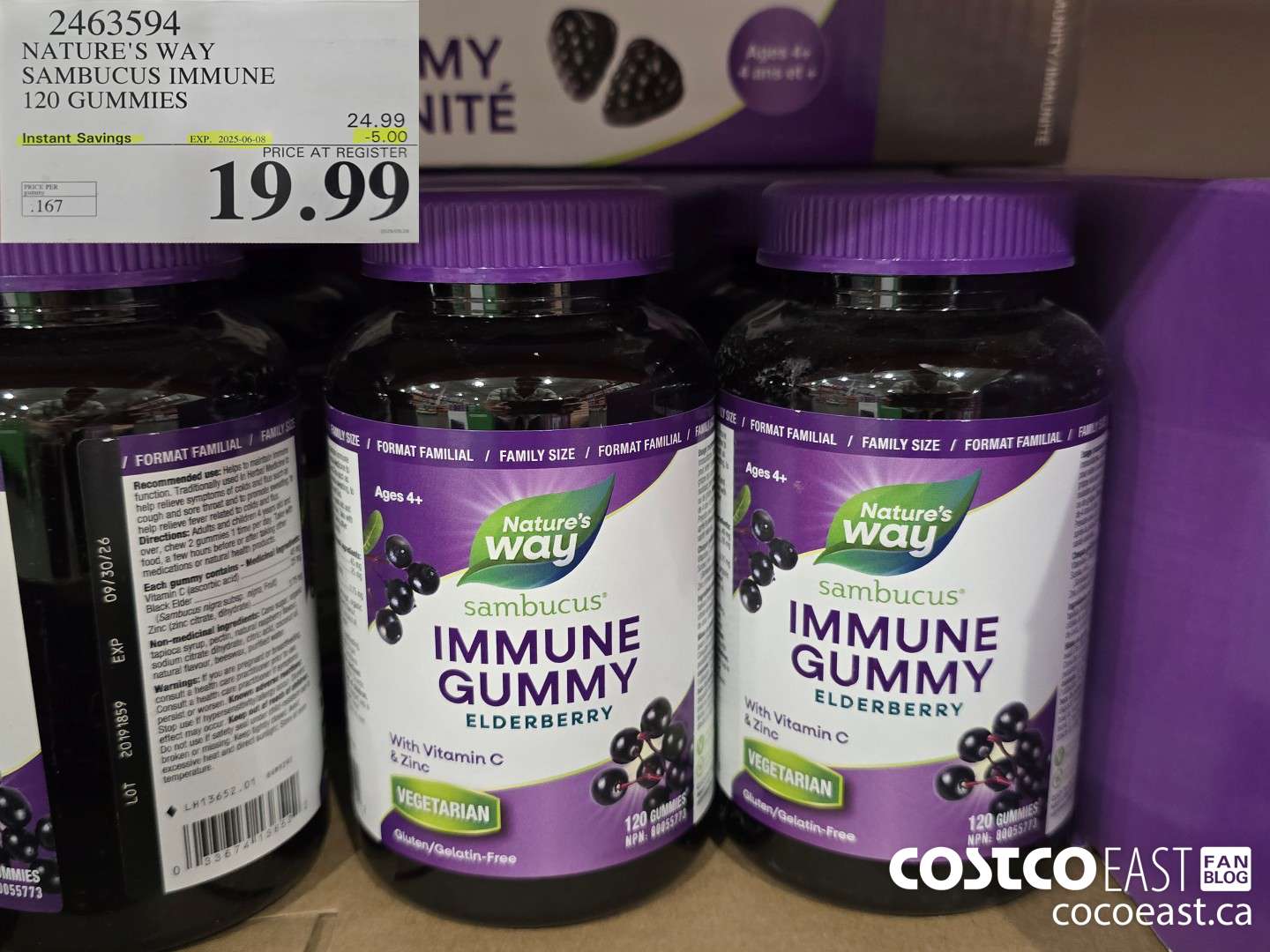 2463594 NATURE'S WAY SAMBUCUS IMMUNE 120 GUMMIES ($5.00 INSTANT SAVINGS EXPIRES ON 2025-06-08) $19.99