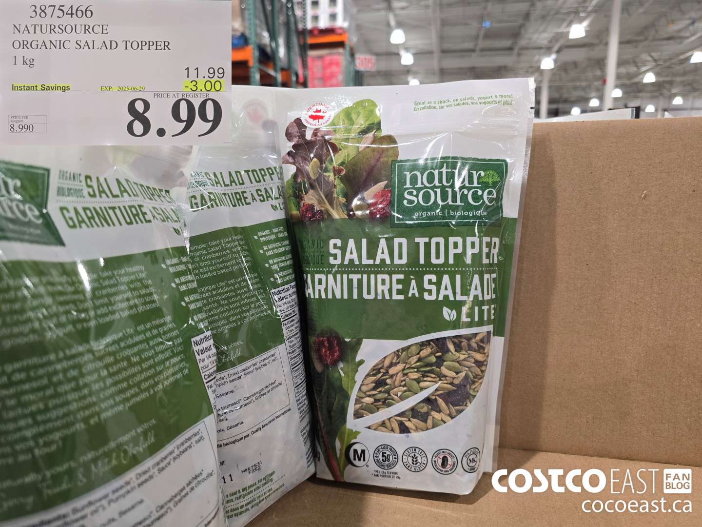 3875466 NATURSOURCE ORGANIC SALAD TOPPER 1 KG ($3.00 INSTANT SAVINGS EXPIRES ON 2025-06-29) $8.99