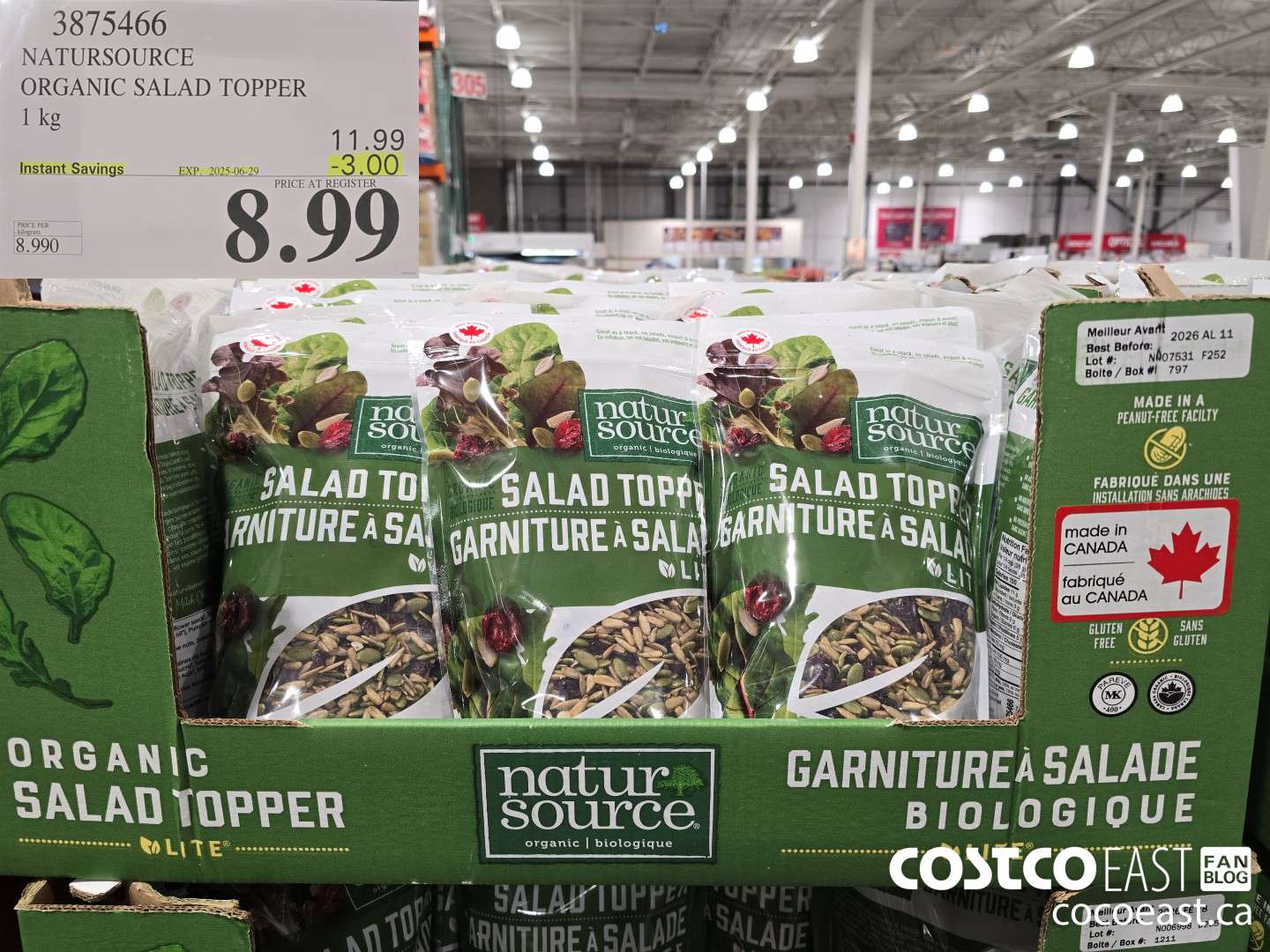 3875466 NATURSOURCE ORGANIC SALAD TOPPER 1 KG ($3.00 INSTANT SAVINGS EXPIRES ON 2025-06-29) $8.99