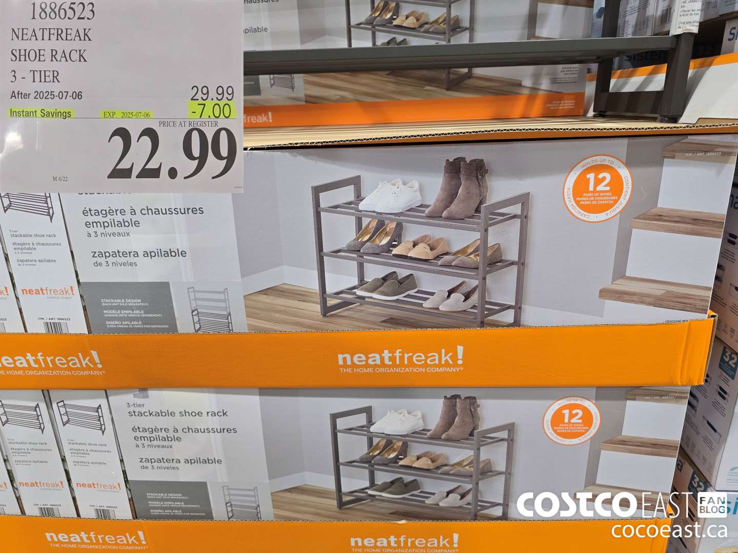 1886523 NEATFREAK SHOE RACK 3 - TIER ($7.00 INSTANT SAVINGS EXPIRES ON 2025-07-06) $22.99